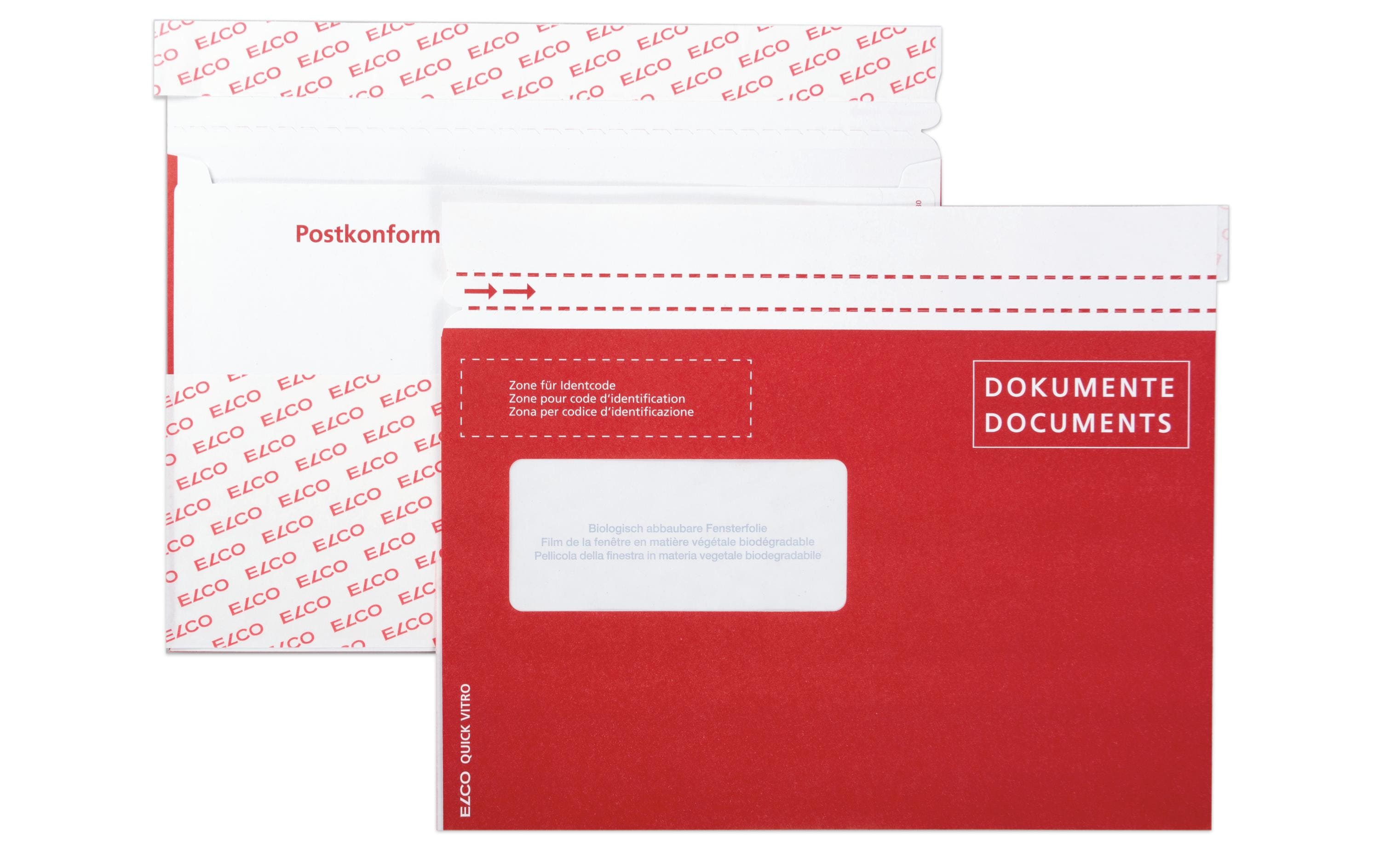 ELCO Dokumententasche aus Papier C5 Fenster links, 250 Stück ELCO Dokumententasche aus Papier C5 Fenster links, 250 Stück