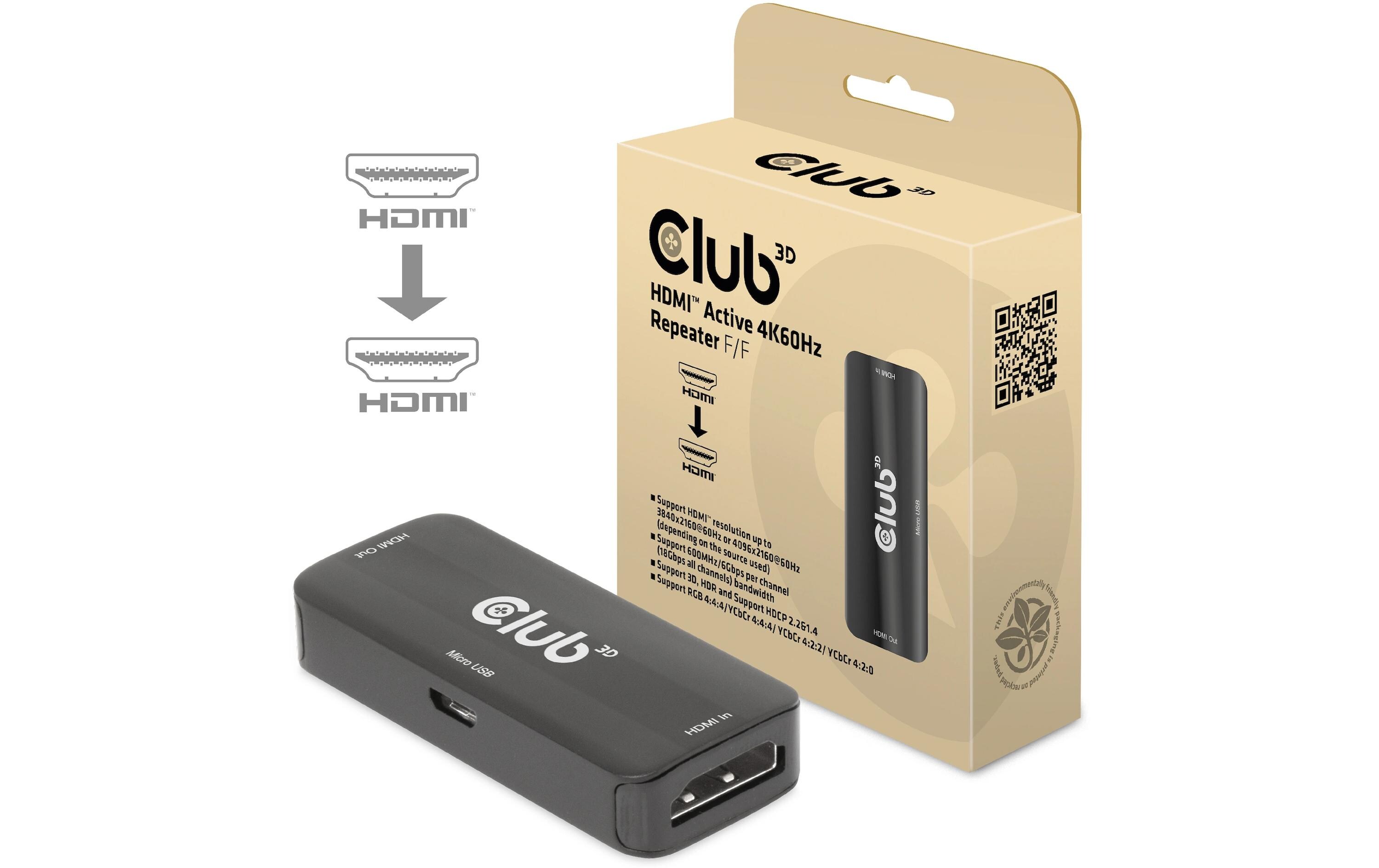 Club 3D Active HDMI 4K60Hz Repeater B/B CAC-1307 -