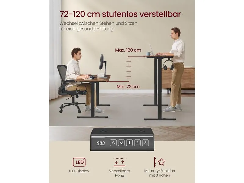 Songmics Tischgestell ohne Platte 72-120 cm, Schwarz Songmics Tischgestell ohne Platte 72-120 cm, Schwarz