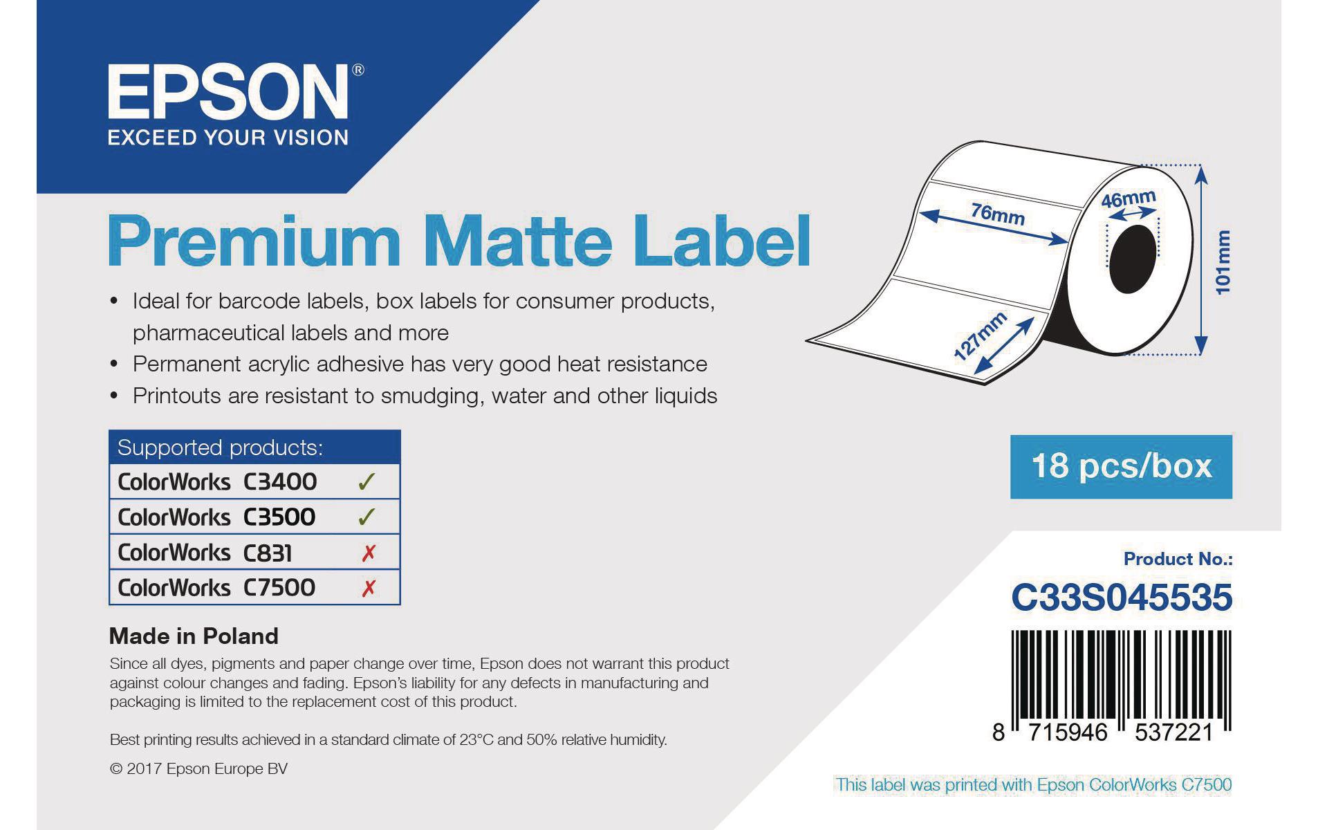 Epson Etikettenrolle Premium 76 x 127 mm