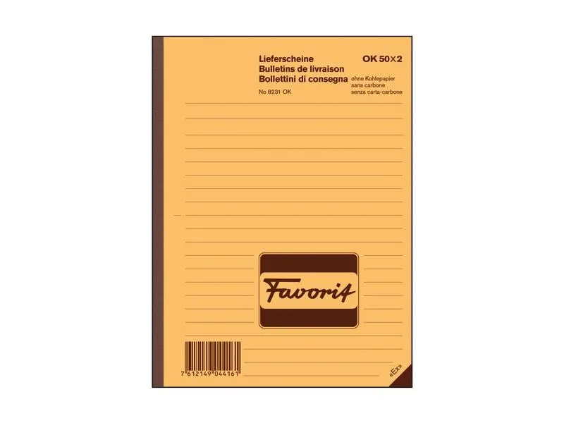 Favorit Durchschreibebuch A5 Lieferscheine, 50 x 2 Blatt Favorit Durchschreibebuch A5 Lieferscheine, 50 x 2 Blatt