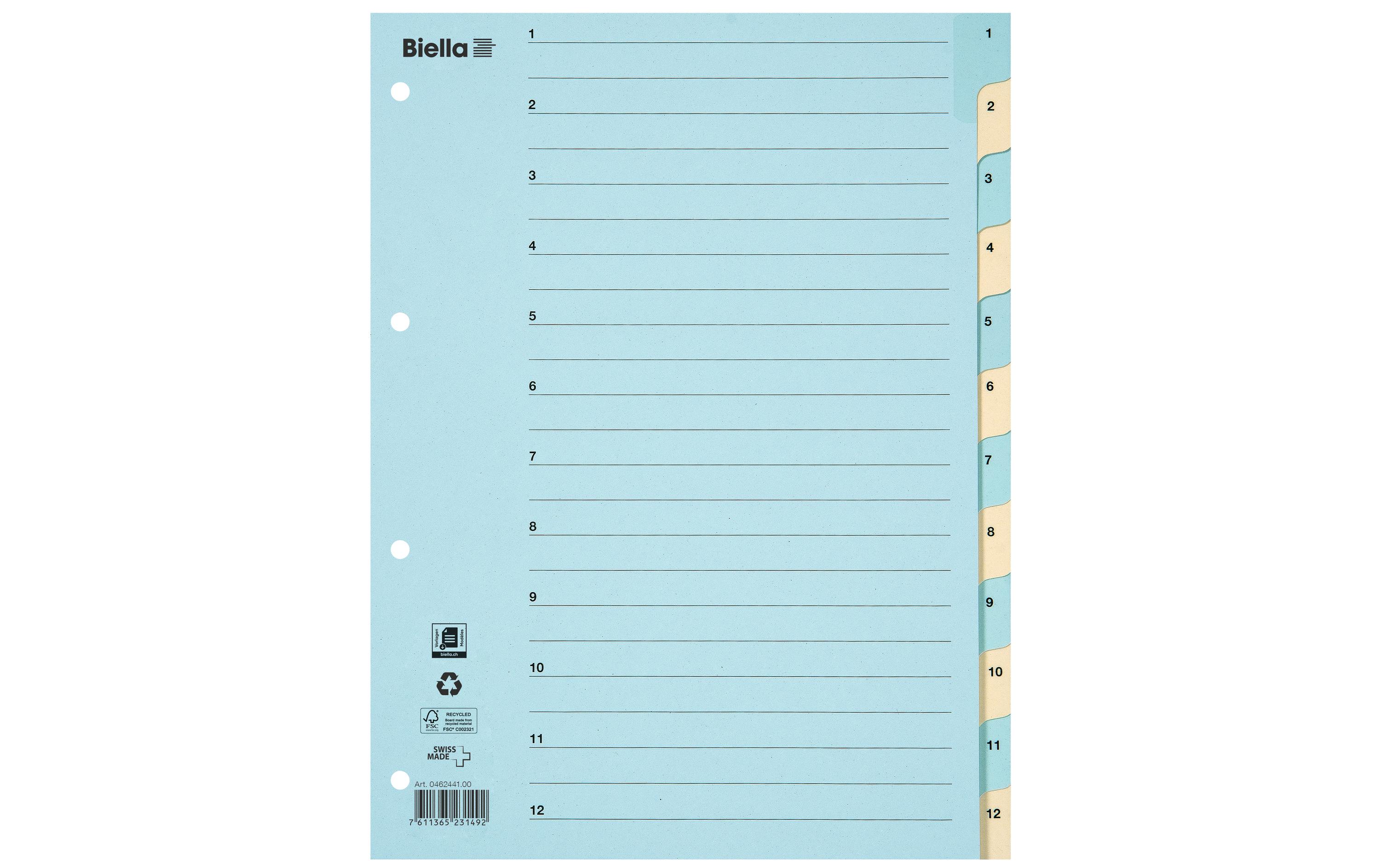 Biella Register A4 1 - 12 Karton