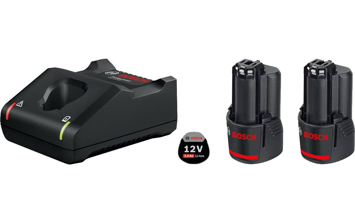 Bosch Professional Akku und Ladegerät 2x GBA 12V 3 Ah+GAL 12V-40 Starter-Set