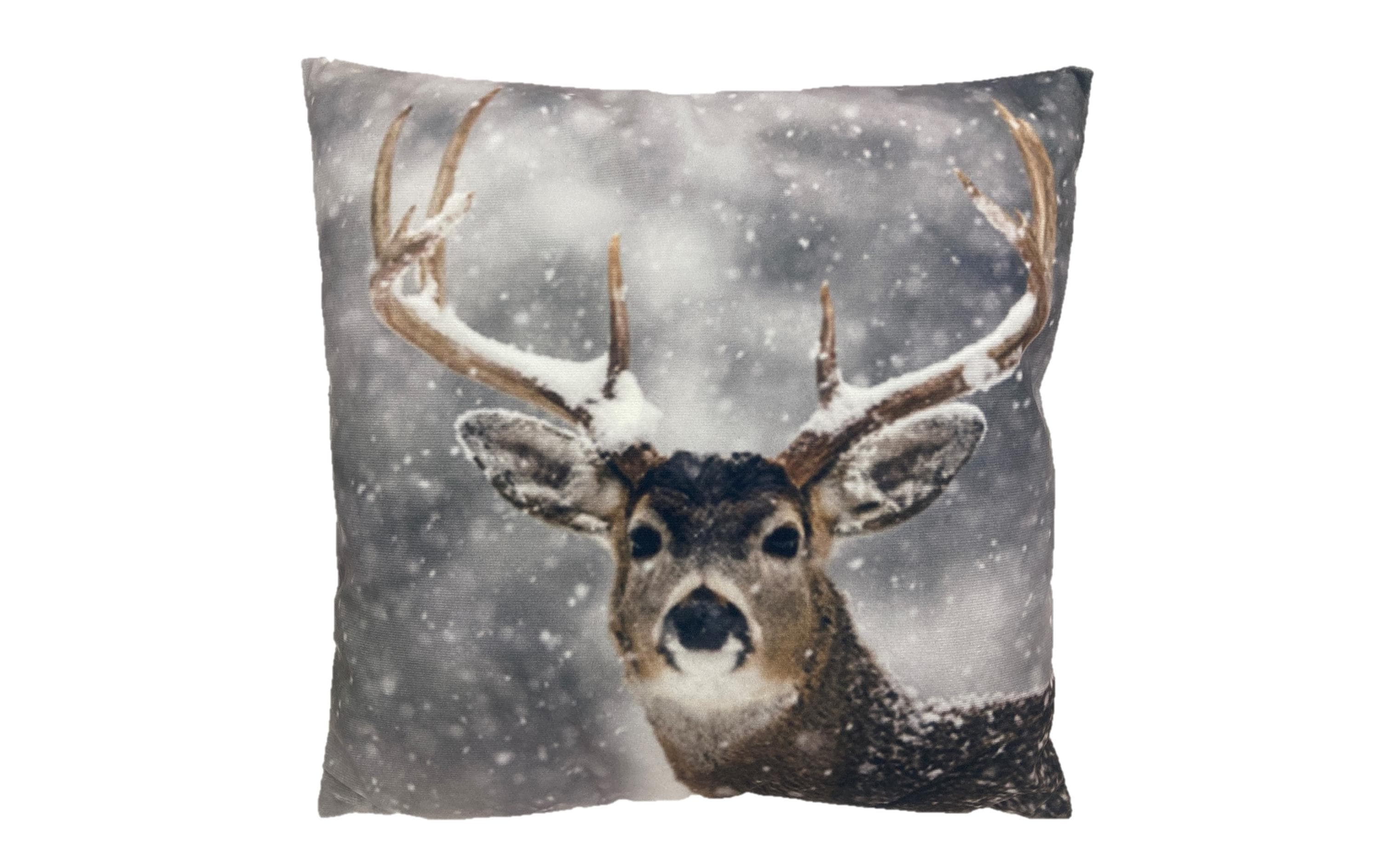 Dameco Kissen gefüllt Hirsch 40 x 40 cm, Braun/Grau