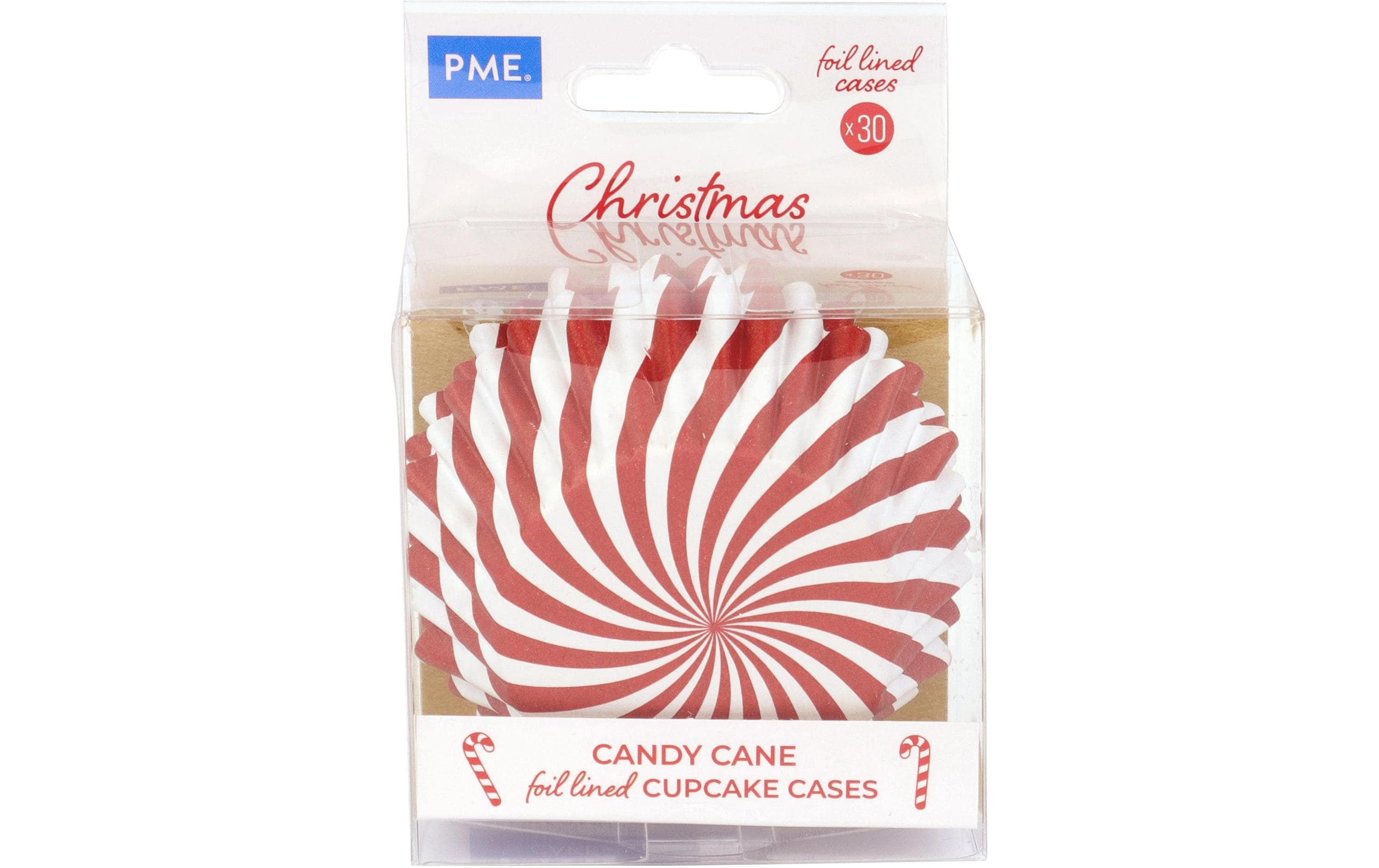 PME Muffin-Backform Zuckerstange 30 Stück, Rot/Weiss