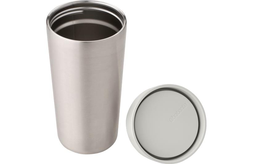 Brabantia Thermobecher Make & Take 360 ml, Hellgrau/Silber