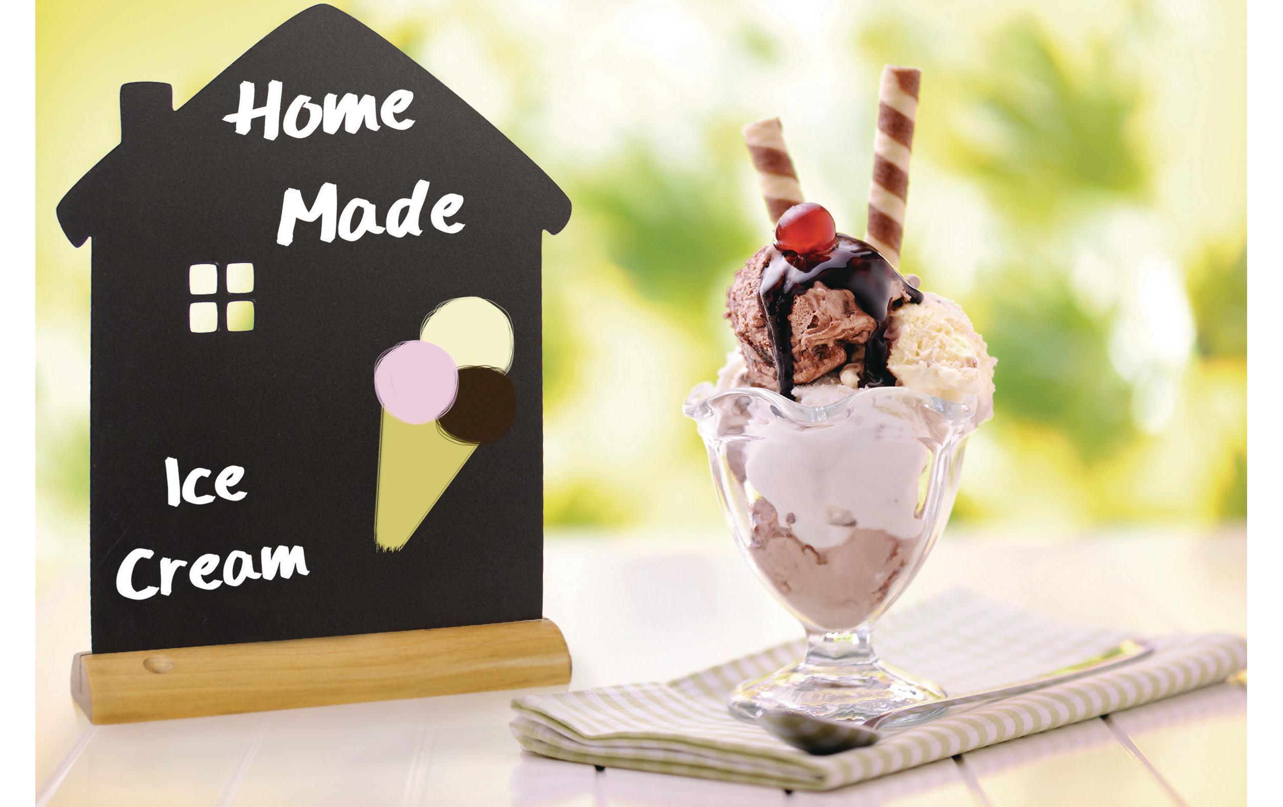 Securit Tischkreidetafel Silhouette Haus, Schwarz/Hellbraun