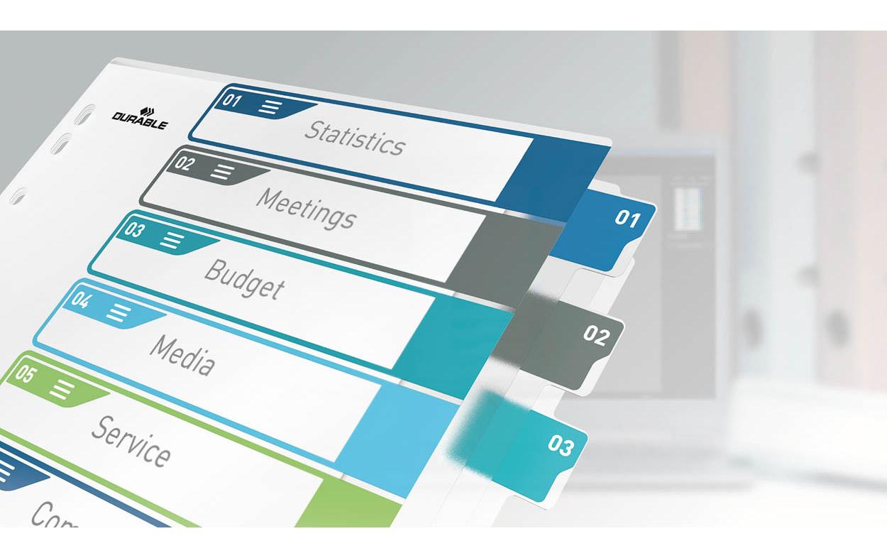 DURABLE Register A4+, 1-10, 5-farbig