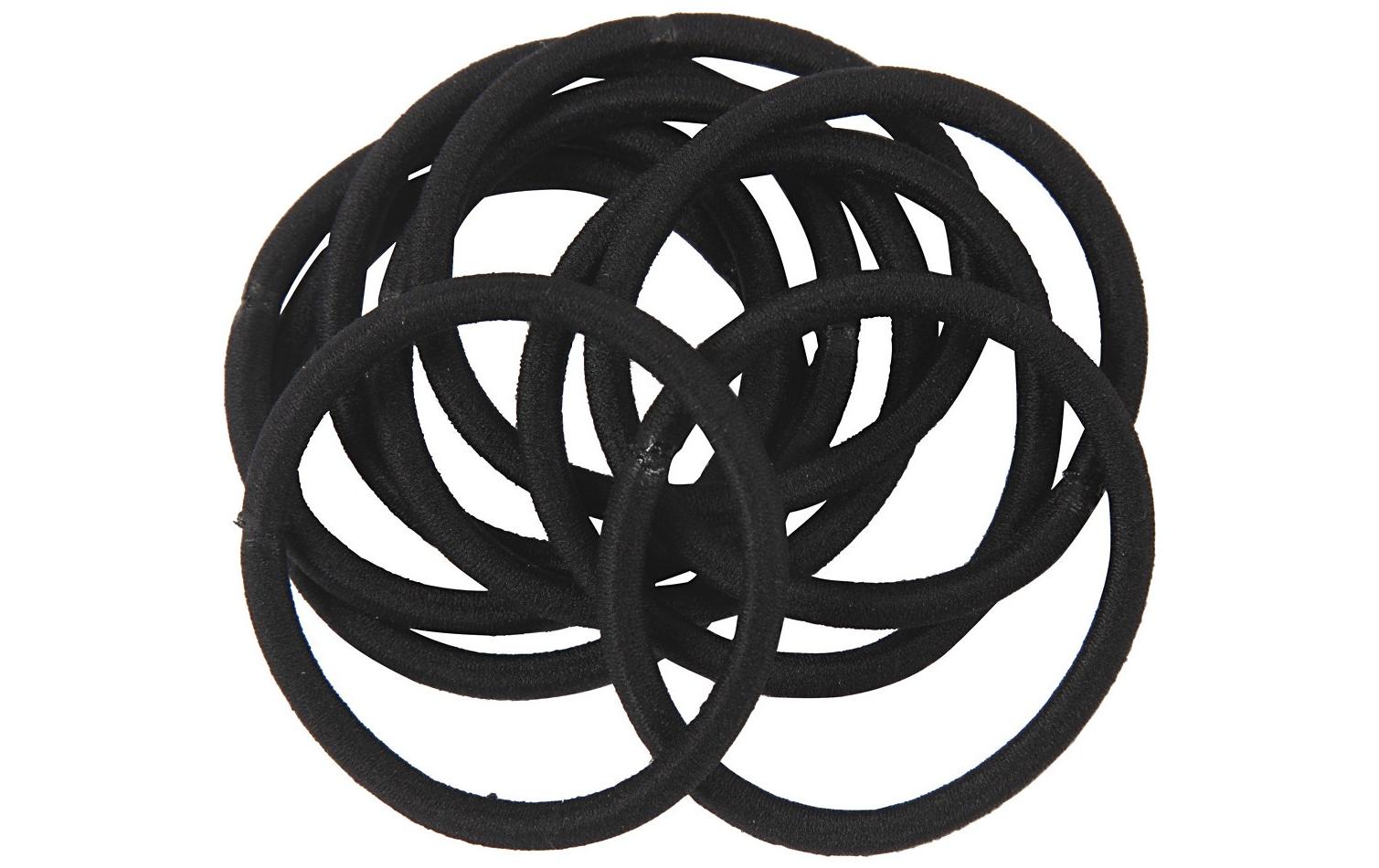 Creativ Company Haargummi 4,5 cm, 10 Stück, Schwarz