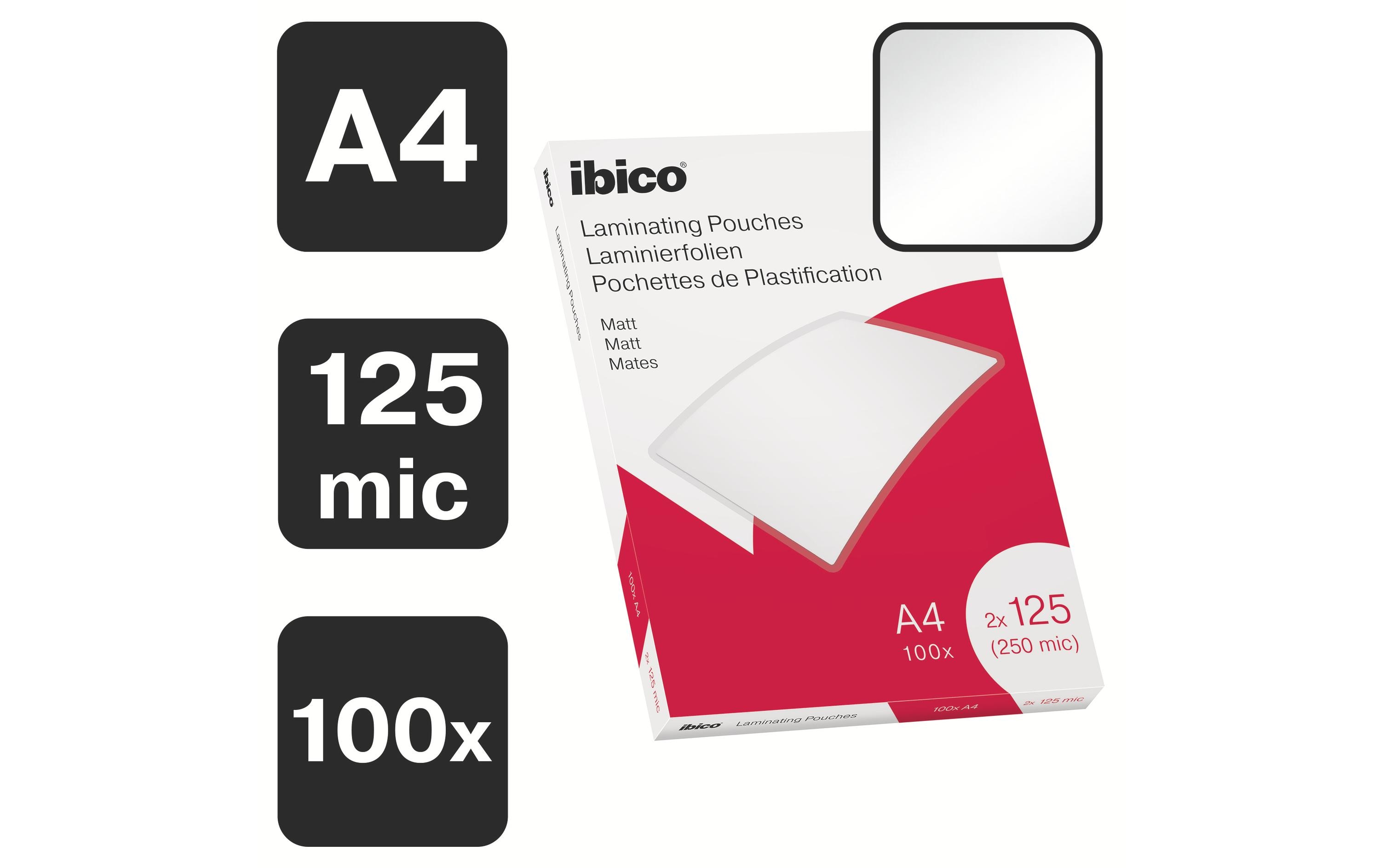 Ibico Laminierfolie A4, 125 µm, 100 Stück, Matt