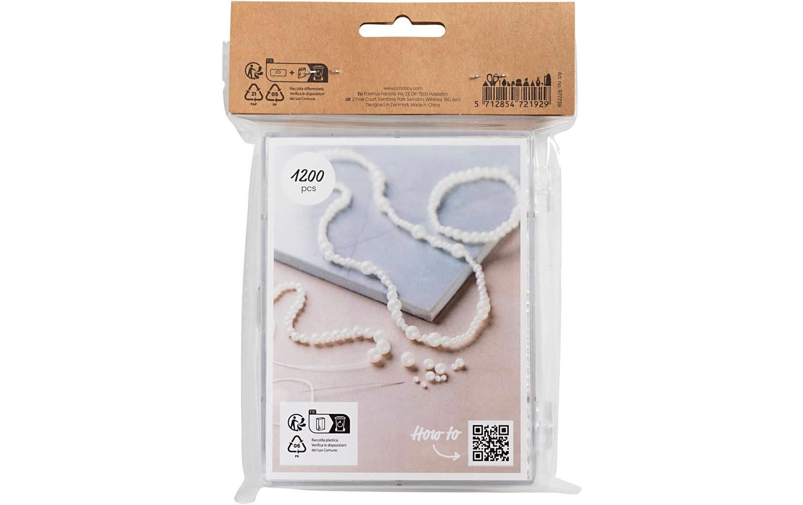 Creativ Company Kunststoffperlen 1200 Stück, Weiss