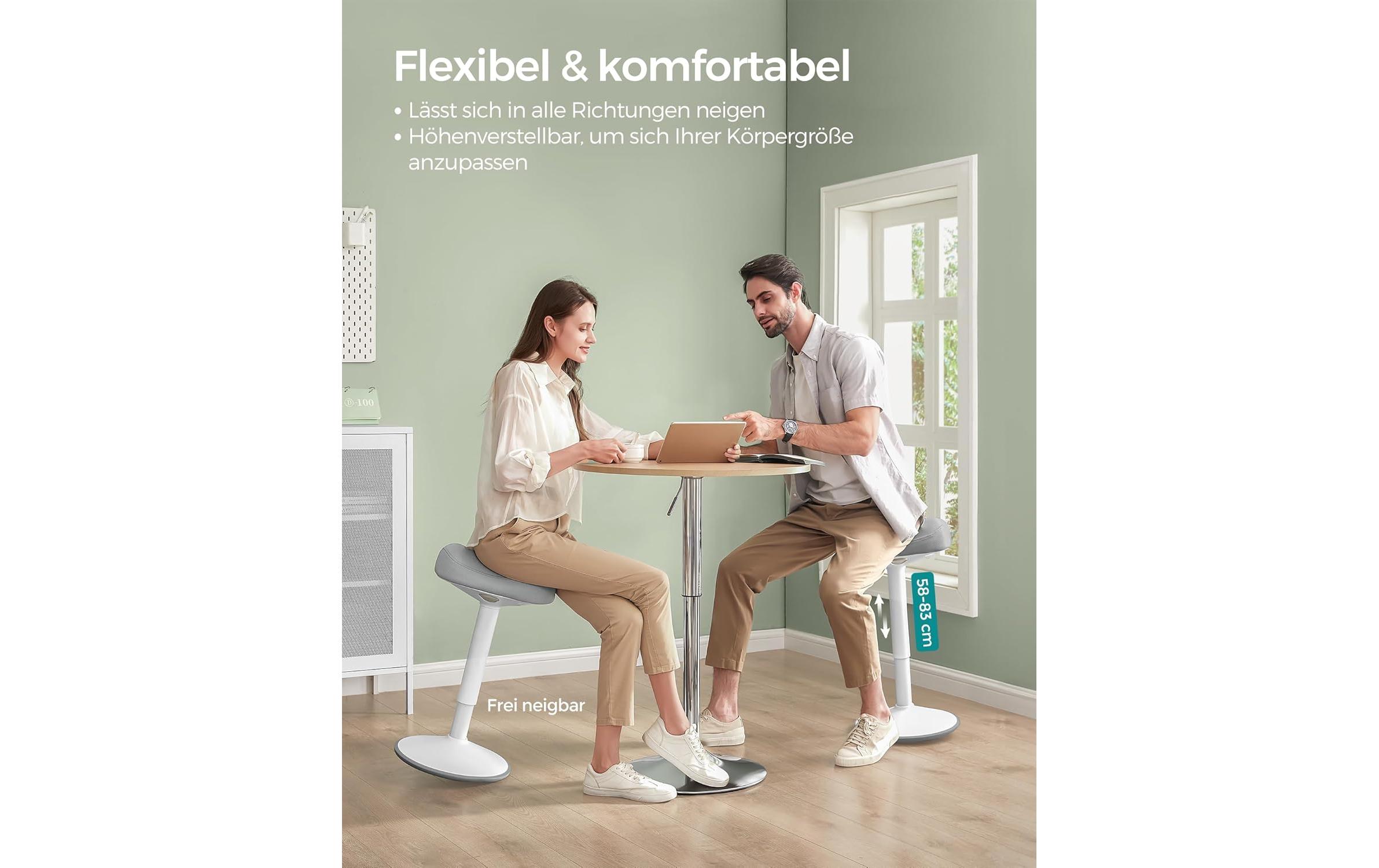 Songmics Steh-Hocker Grau/Weiss, 83.5 cm