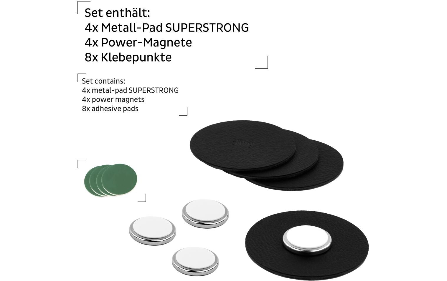 Silwy Magnet-Power-Bundle XXL 1 Stück, Schwarz