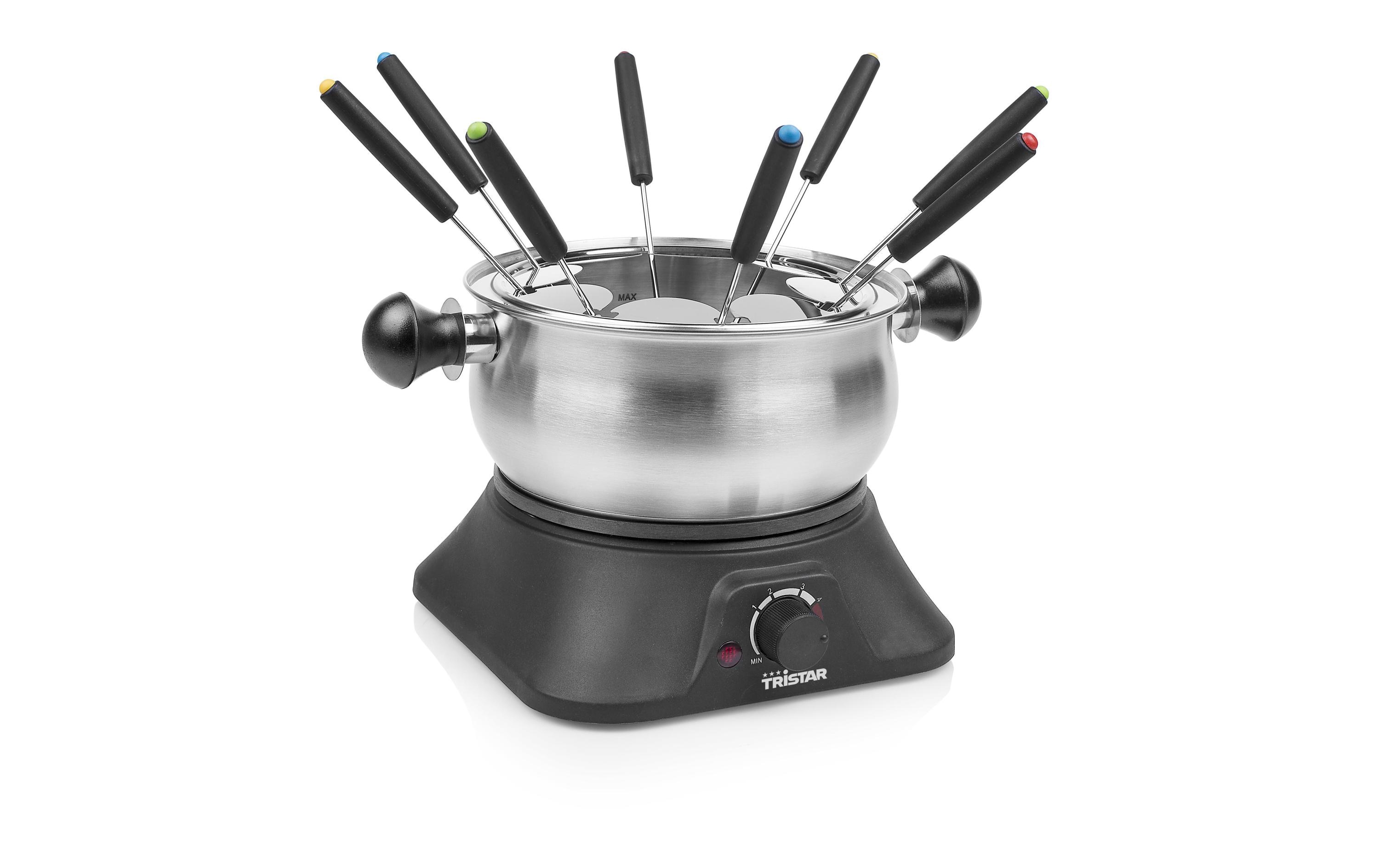 Tristar Fleischfondue-Set FO-1109 10 Teile, Edelstahl/Schwarz Tristar Fleischfondue-Set FO-1109 10 Teile, Edelstahl/Schwarz