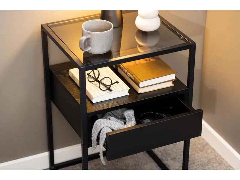 AC Design Nachttisch Randolf 40 x 35 x 60 cm, Schwarz AC Design Nachttisch Randolf 40 x 35 x 60 cm, Schwarz