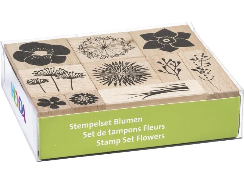 Heyda Stempelset Blumen 10 Stück, 12 x 10 x 3 cm