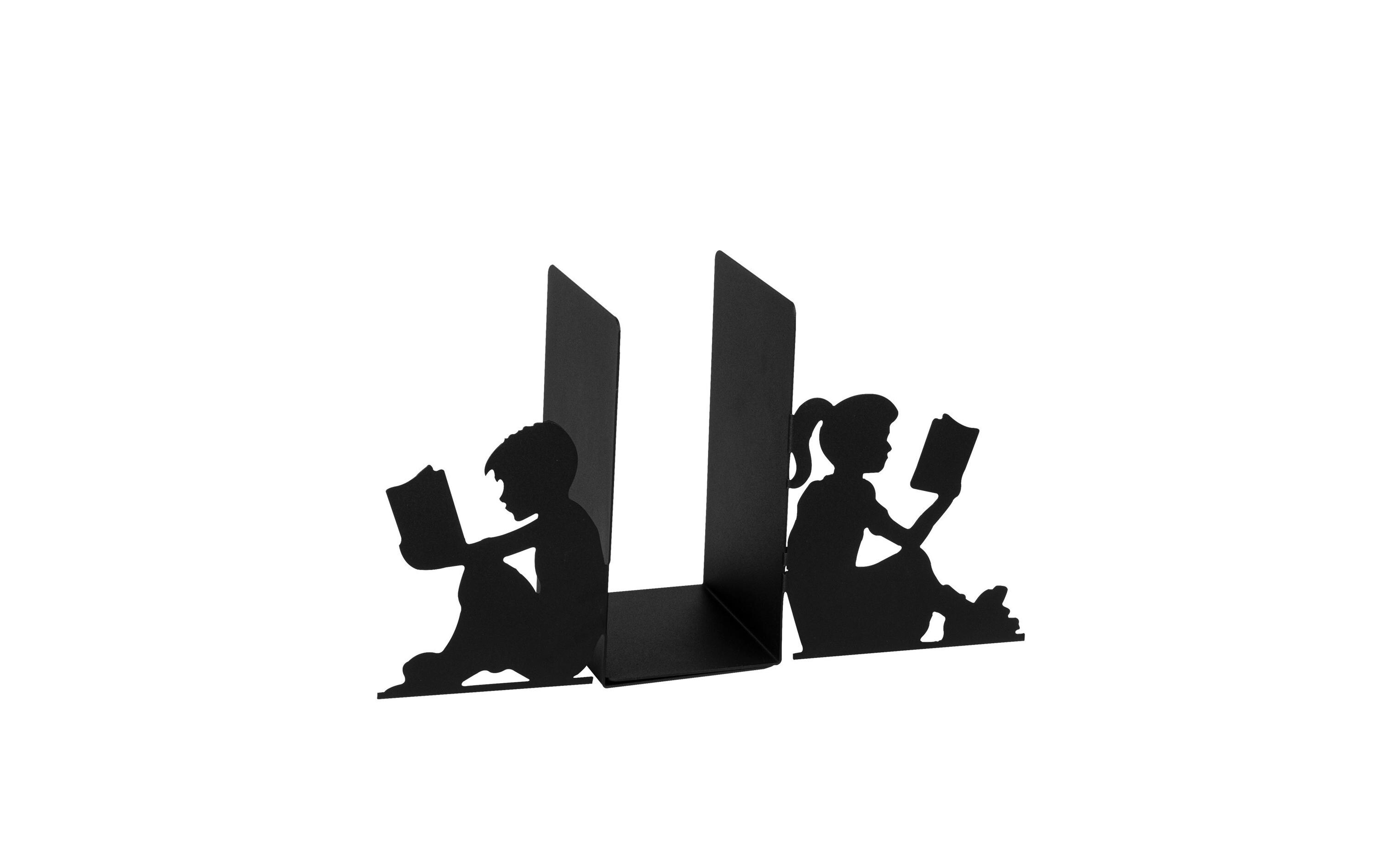 Wallxpert Buchstützen-Set Kinder Schwarz Wallxpert Buchstützen-Set Kinder Schwarz