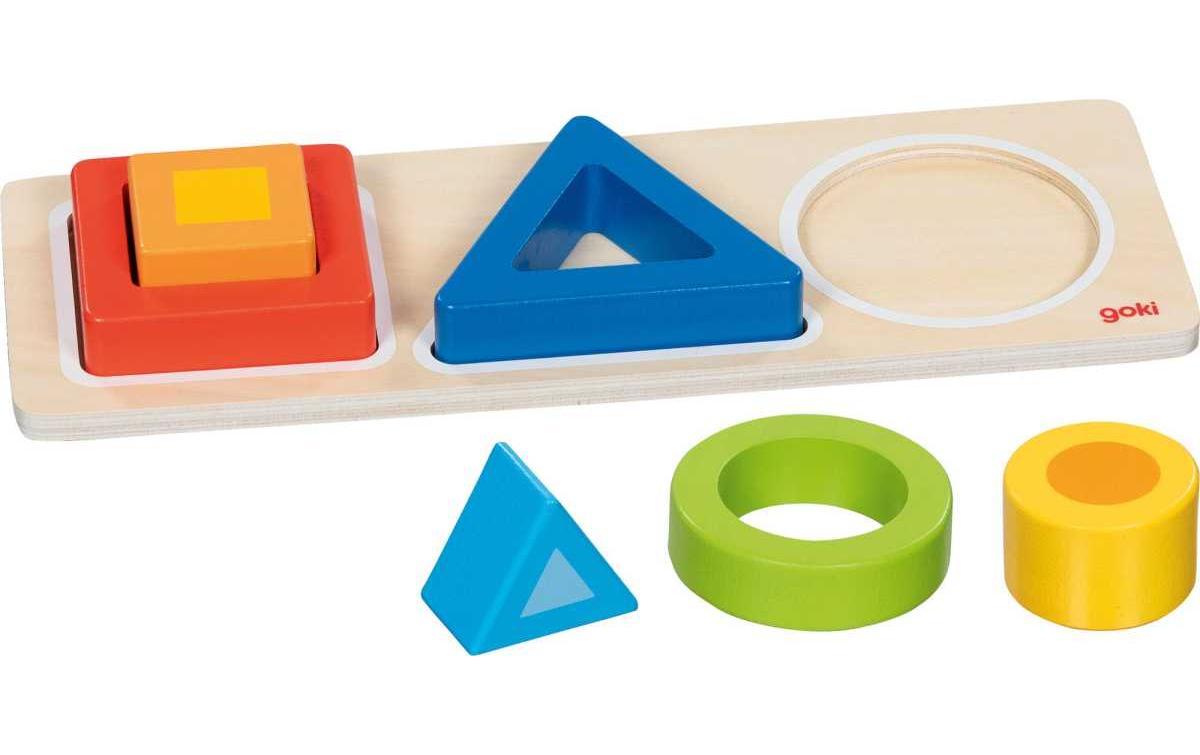 Goki Geo Blocks Formensortierbrett 28 x 10 x 3.5 cm
