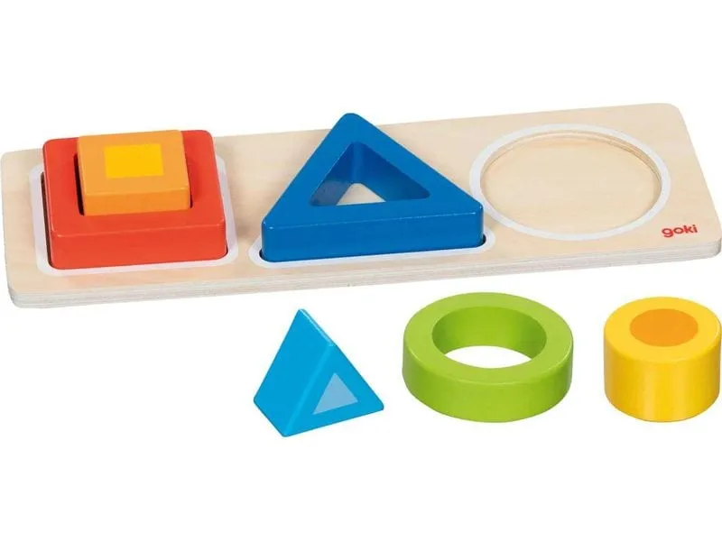 Goki Geo Blocks Formensortierbrett 28 x 10 x 3.5 cm