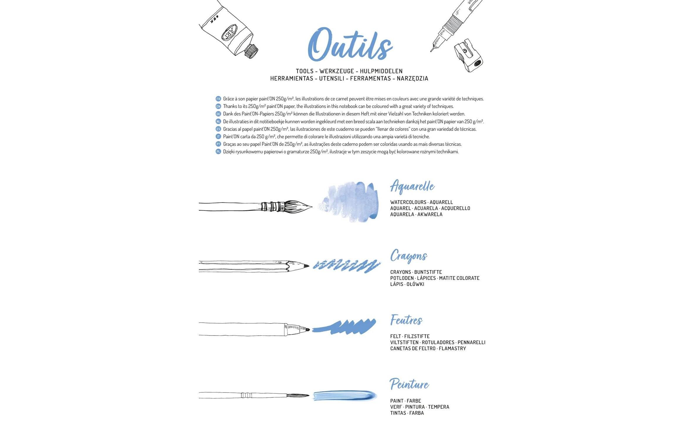 Clairefontaine Malblock Städte A4, 20 Blatt, 6 Motive