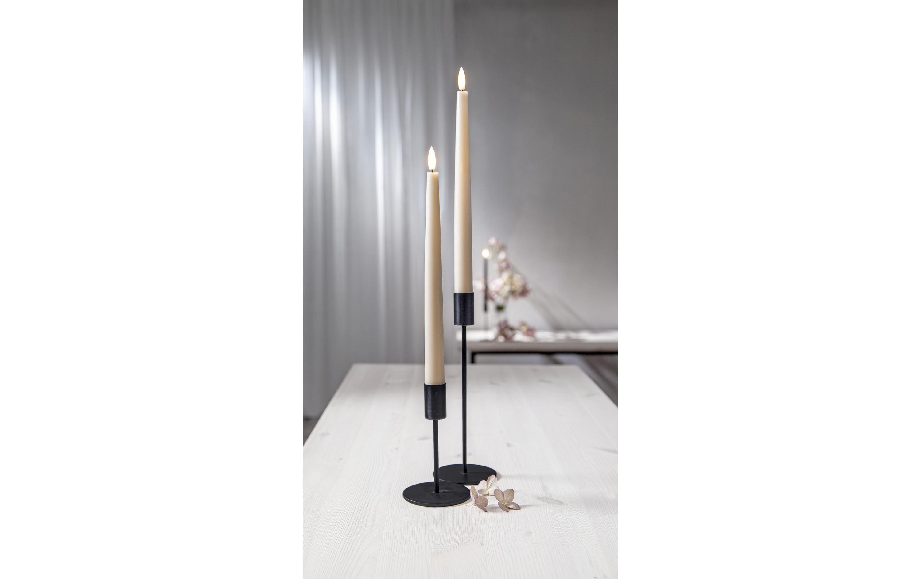 Star Trading LED-Stabkerzen Set Flamme Slim, 2 Stück, Beige