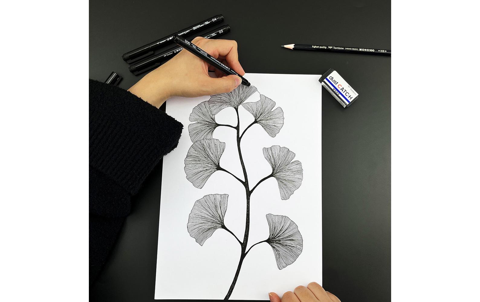 Tombow Fineliner MONO drawing pen Set Fine Schwarz