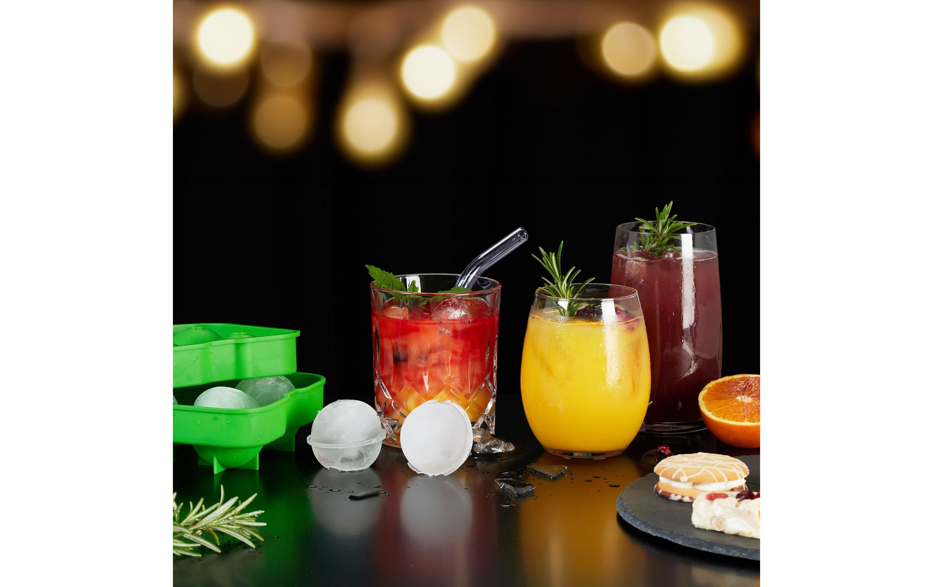 relaxdays Eiswürfelform Kugel 2 Stück, Grün