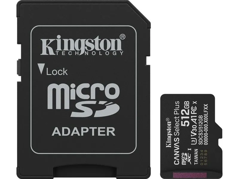 Kingston microSDXC-Karte Canvas Select Plus Gen3 512 GB Kingston microSDXC-Karte Canvas Select Plus Gen3 512 GB