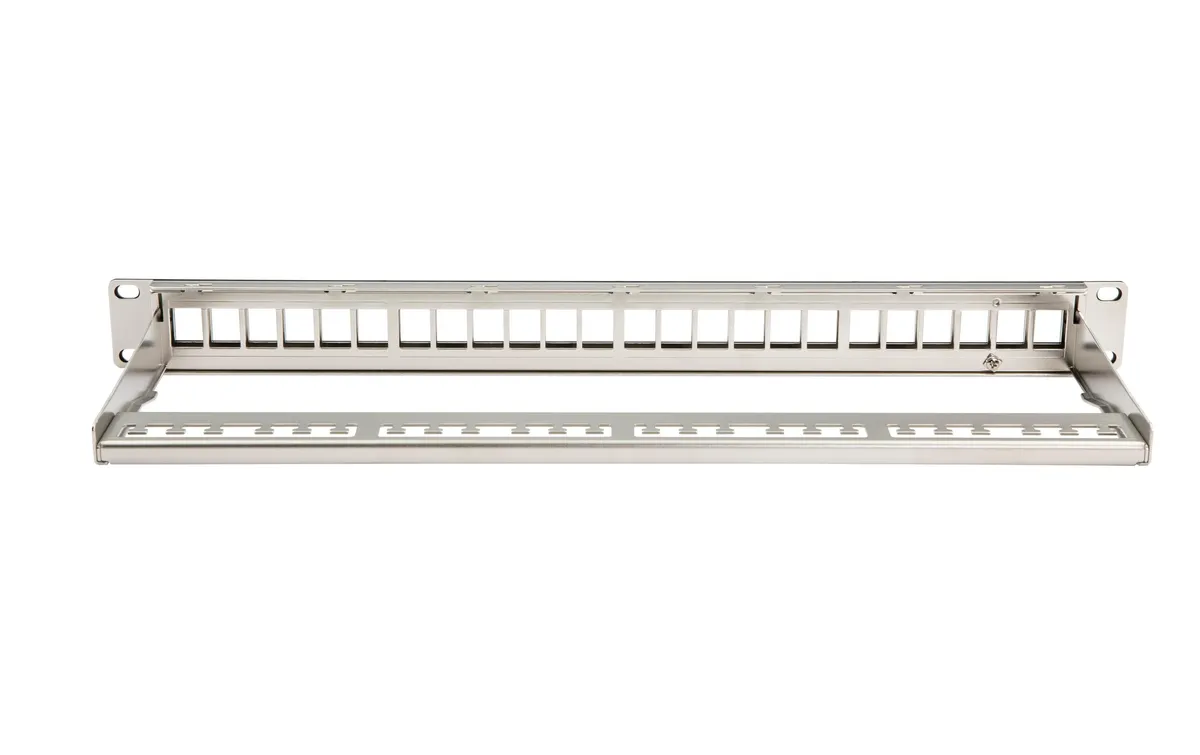Dätwyler IT Infra Patchpanel KS 24x für 24x RJ45 Keystone 19 Rack grau