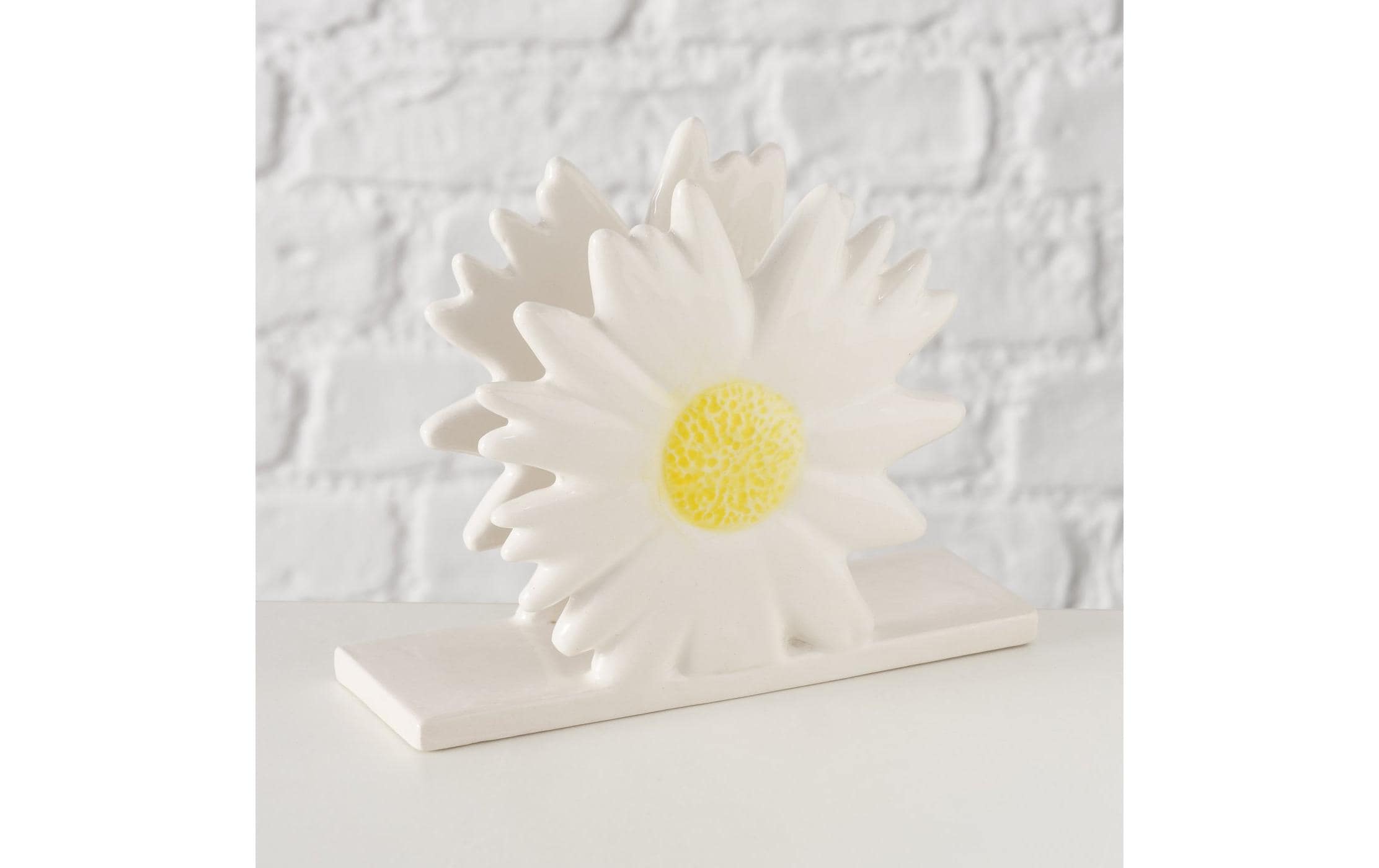 Boltze Serviettenhalter Daisy, Gelb / Weiss