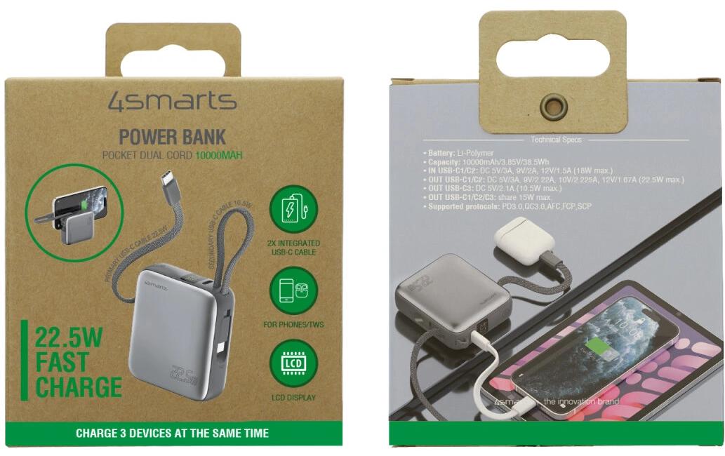 4smarts Pocket Dual Cord 10000 mAh
