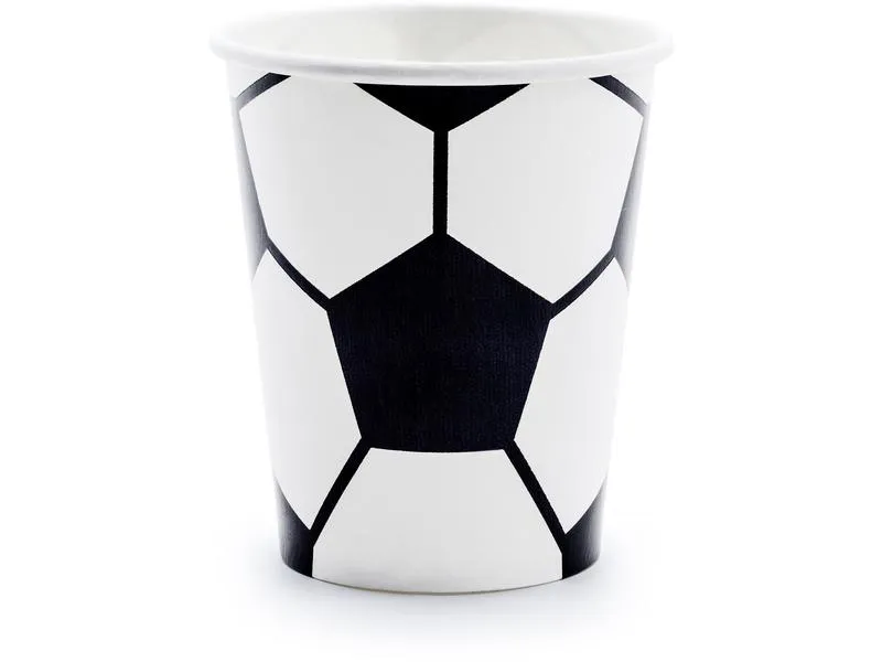 Partydeco Einwegbecher Fussball 260 ml, 6 Stück, Schwarz/Weiss Partydeco Einwegbecher Fussball 260 ml, 6 Stück, Schwarz/Weiss