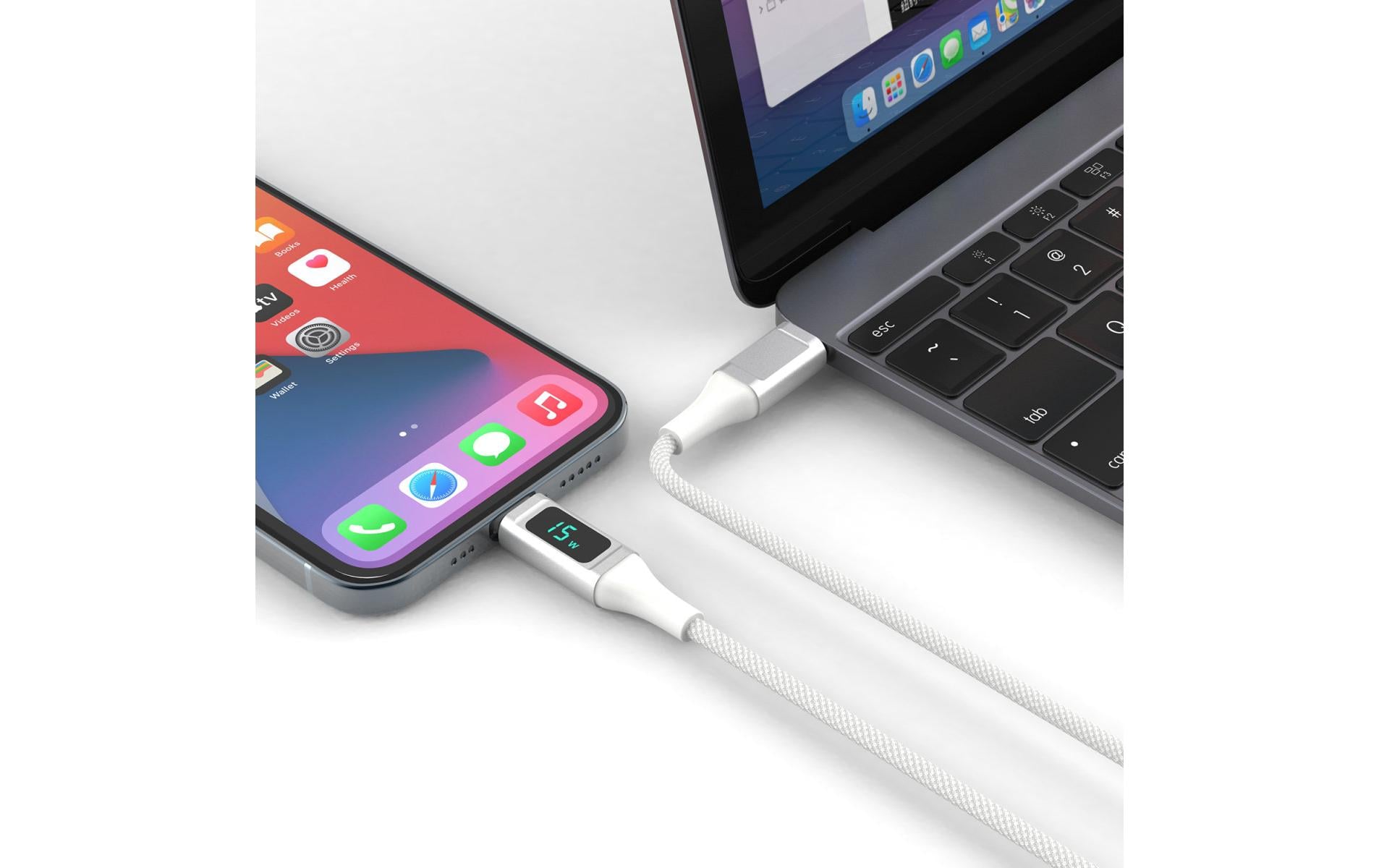 4smarts USB 2.0-Kabel DigitCord bis 30W USB C - Lightning 1.5 m