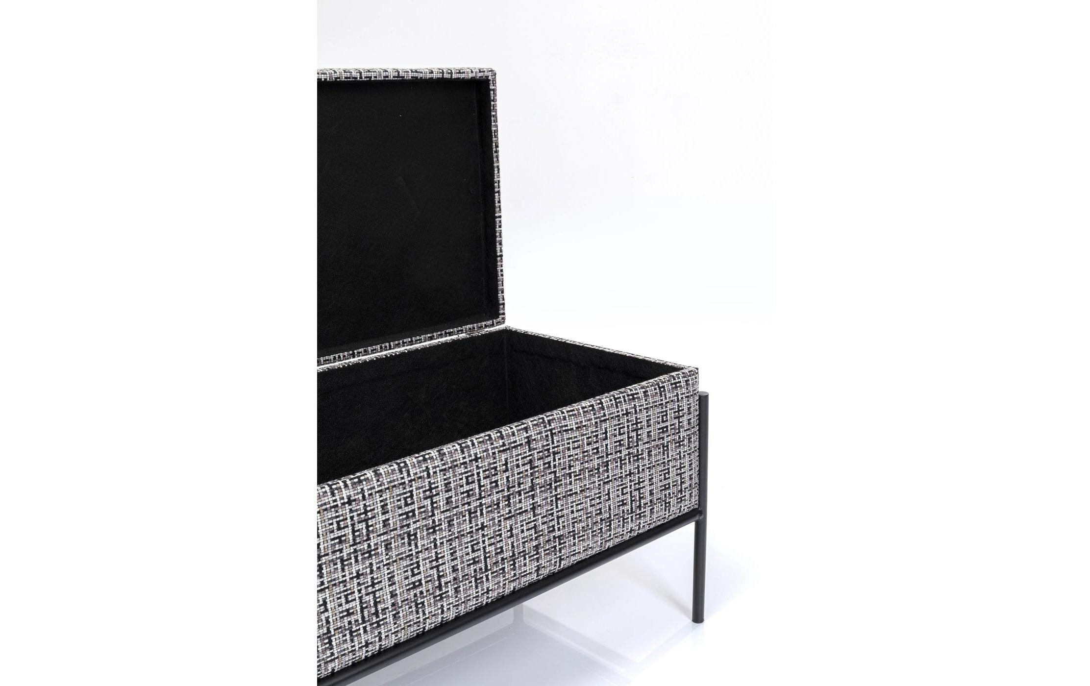 Kare Sitztruhe Buttons Storage B&W Klein, 80 cm, Grau