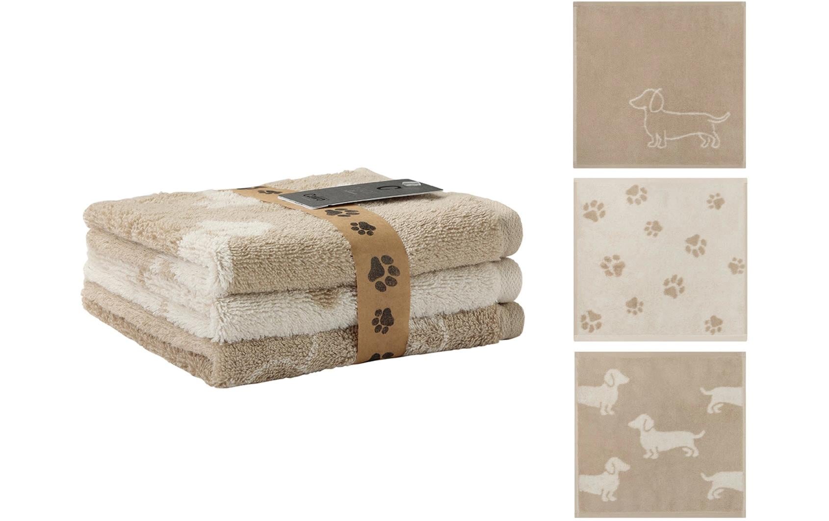 Cawö Waschlappen We Love Dogs Mix (3er Pack), 30 x 30, Beige Cawö Waschlappen We Love Dogs Mix (3er Pack), 30 x 30, Beige