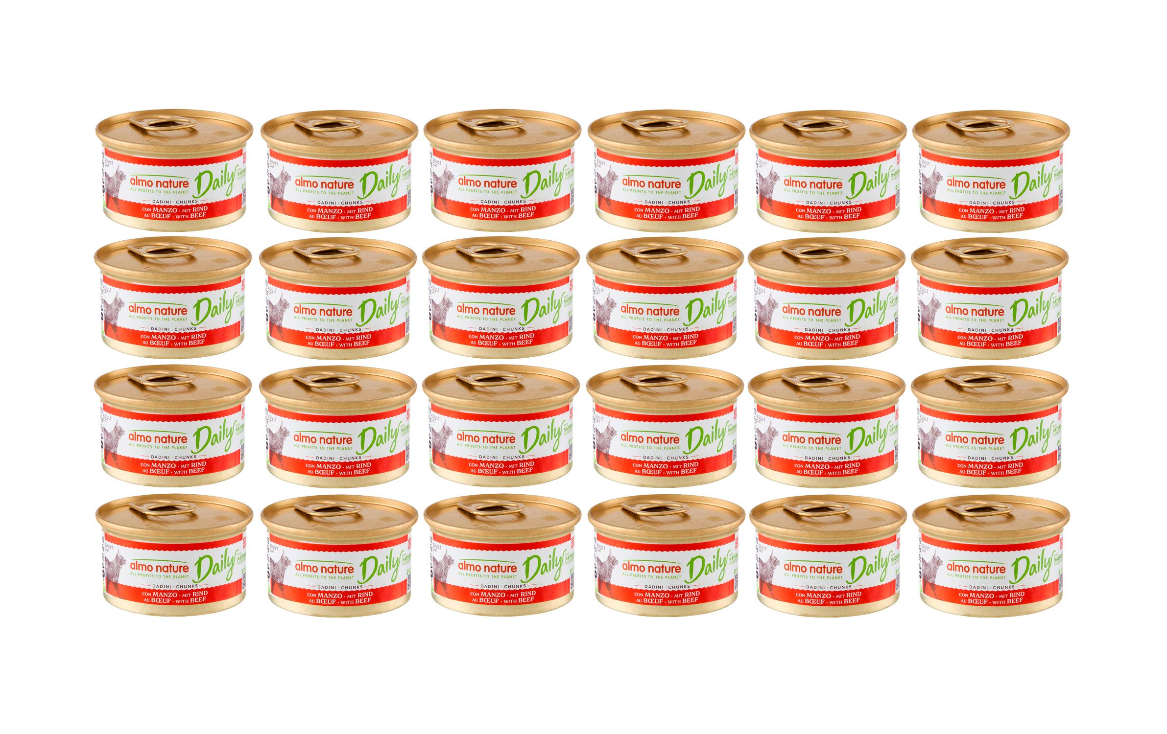 Almo Nature Nassfutter Daily mit Rind 24 x 85g