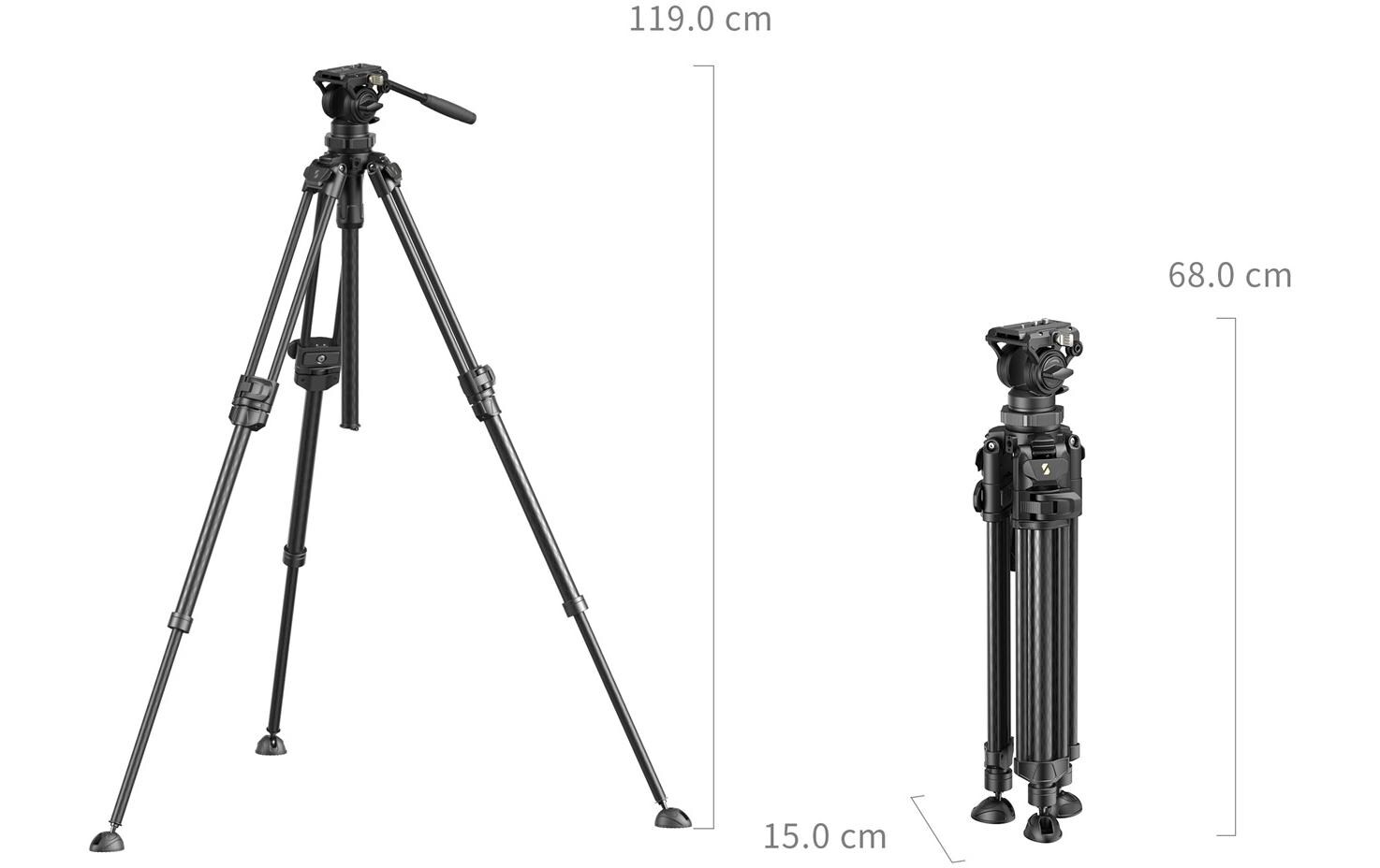 Smallrig Leichtes Video-Stativset aus Kohlefaser AD-50 Pro