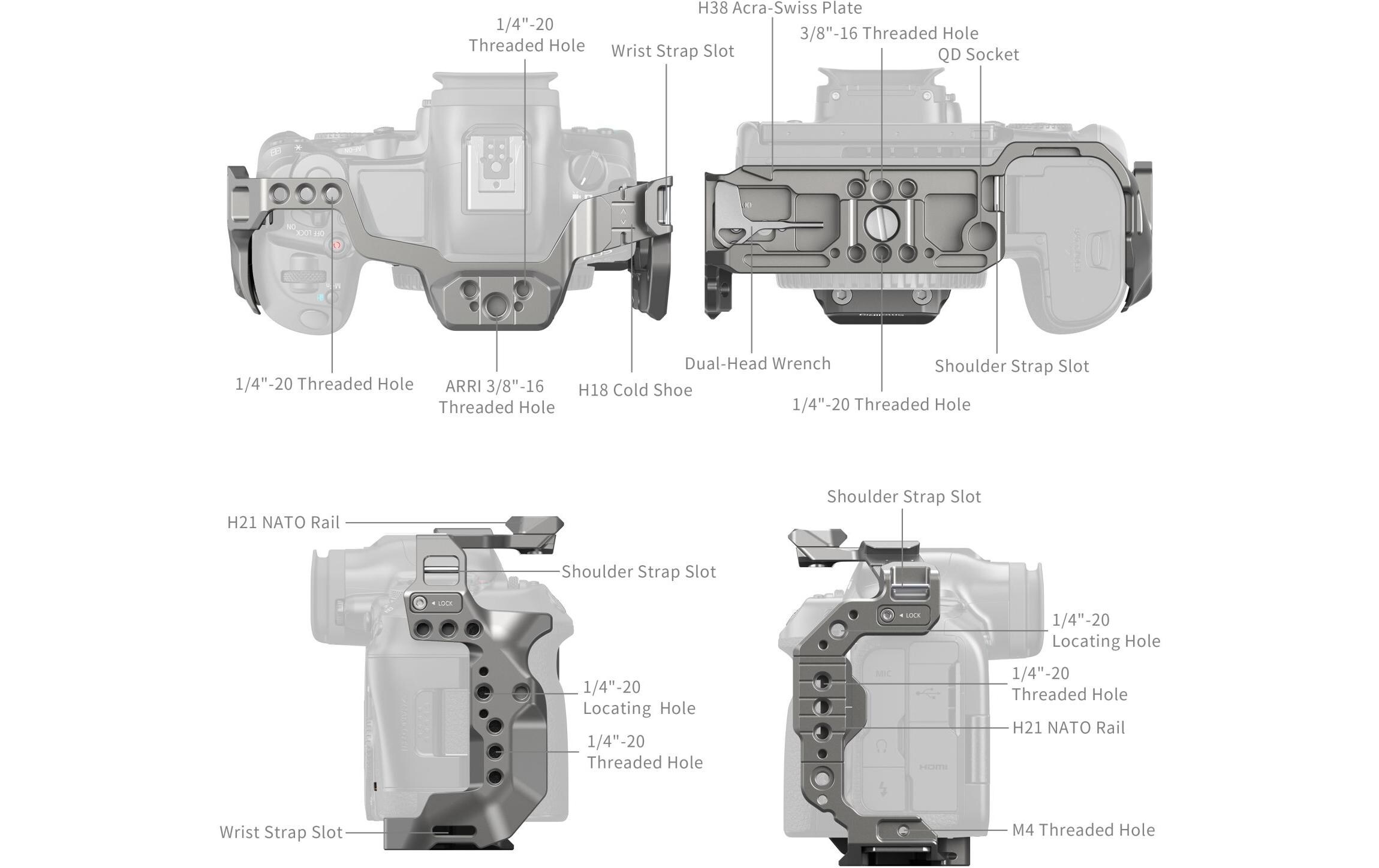 Smallrig HawkLock Schnellwechselkäfig für Canon EOS R5 Mark II