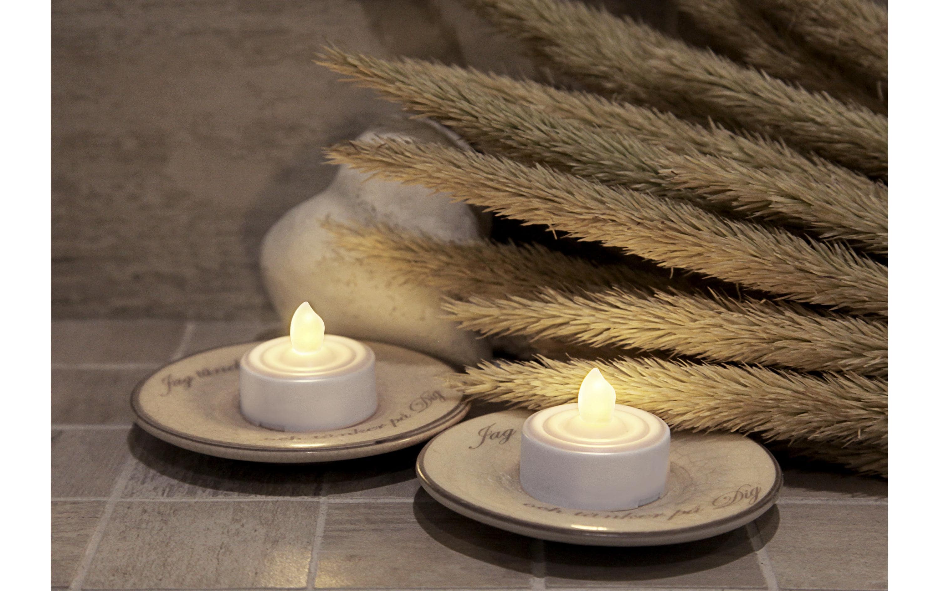 Star Trading LED Teelichter Set Paulo Ø 3.6 x 2.9 cm, Weiss, 2 Stk