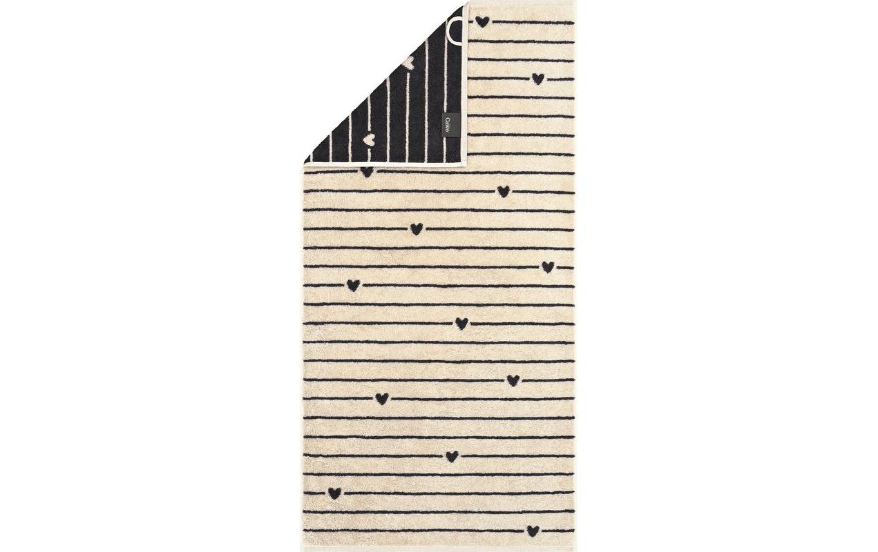 Cawö Duschtuch Heart Beats 70 x 140 cm, Grau