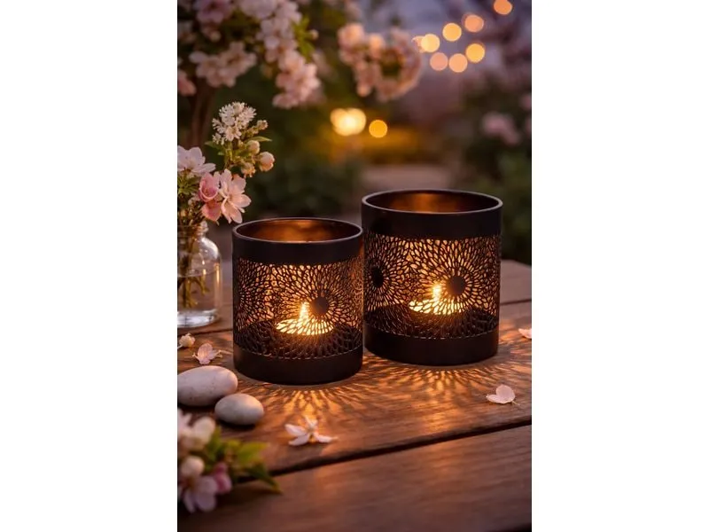 CHALET Windlicht Oyolo 2-er Set, 10 cm, Schwarz CHALET Windlicht Oyolo 2-er Set, 10 cm, Schwarz