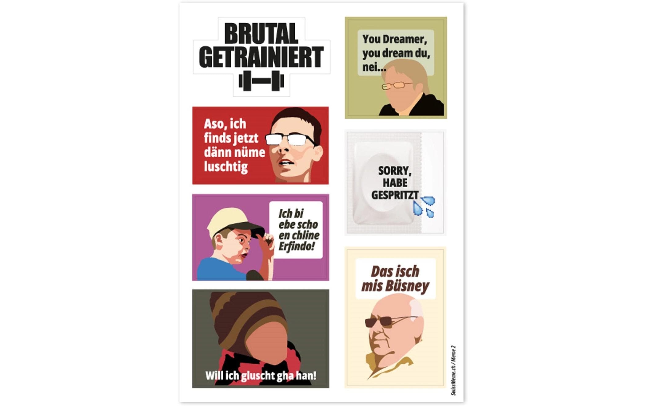 Swissmeme Scherzartikel Stickerbogen Meme 2, 10.5 x 14.8 cm