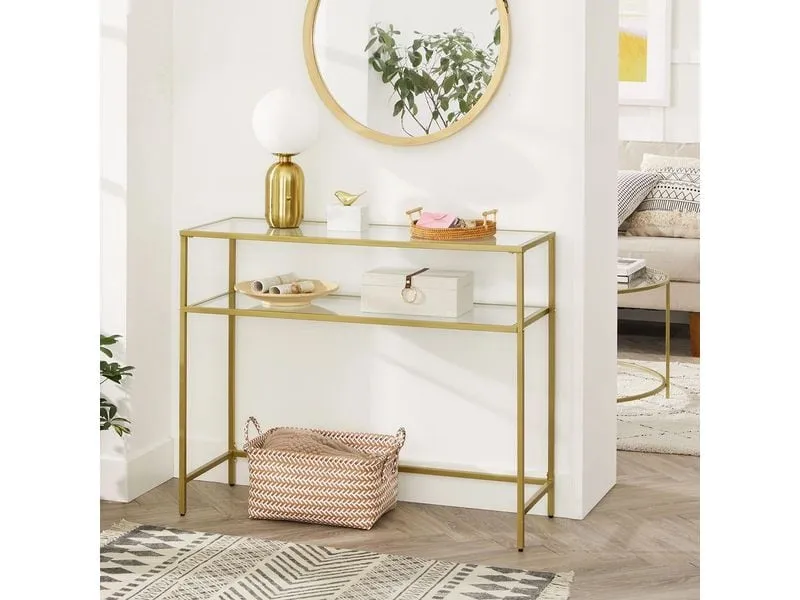 VASAGLE Konsolentisch 100 x 35 x 80 cm, Gold