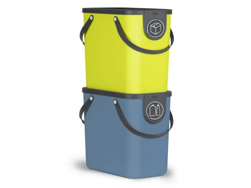 Rotho Recyclingbehälter Albula 25 l, Horizon Blau Rotho Recyclingbehälter Albula 25 l, Horizon Blau