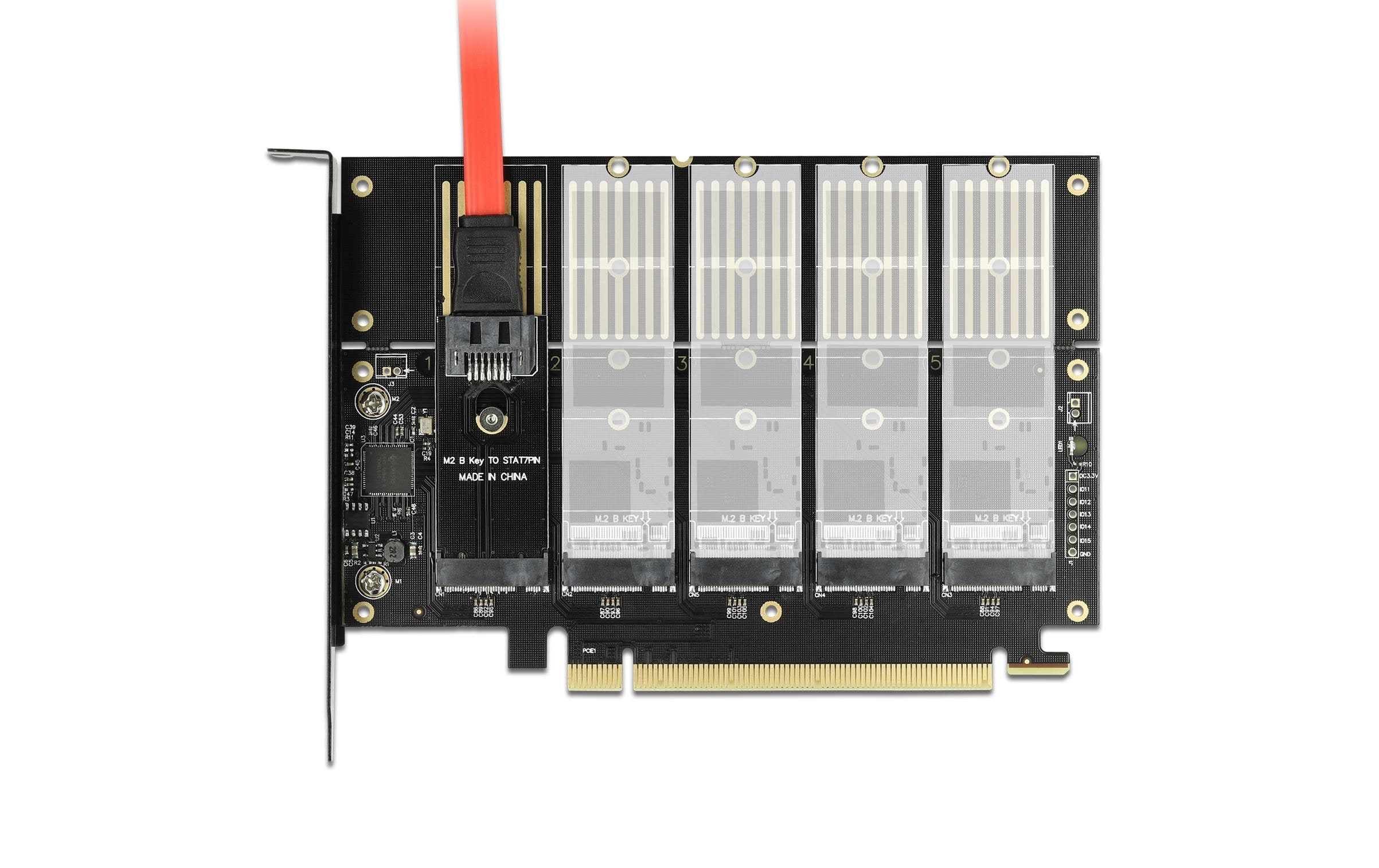 Delock Host Bus Adapter PCI-Express x16v3 zu 5xM.2 Key-B, SATA
