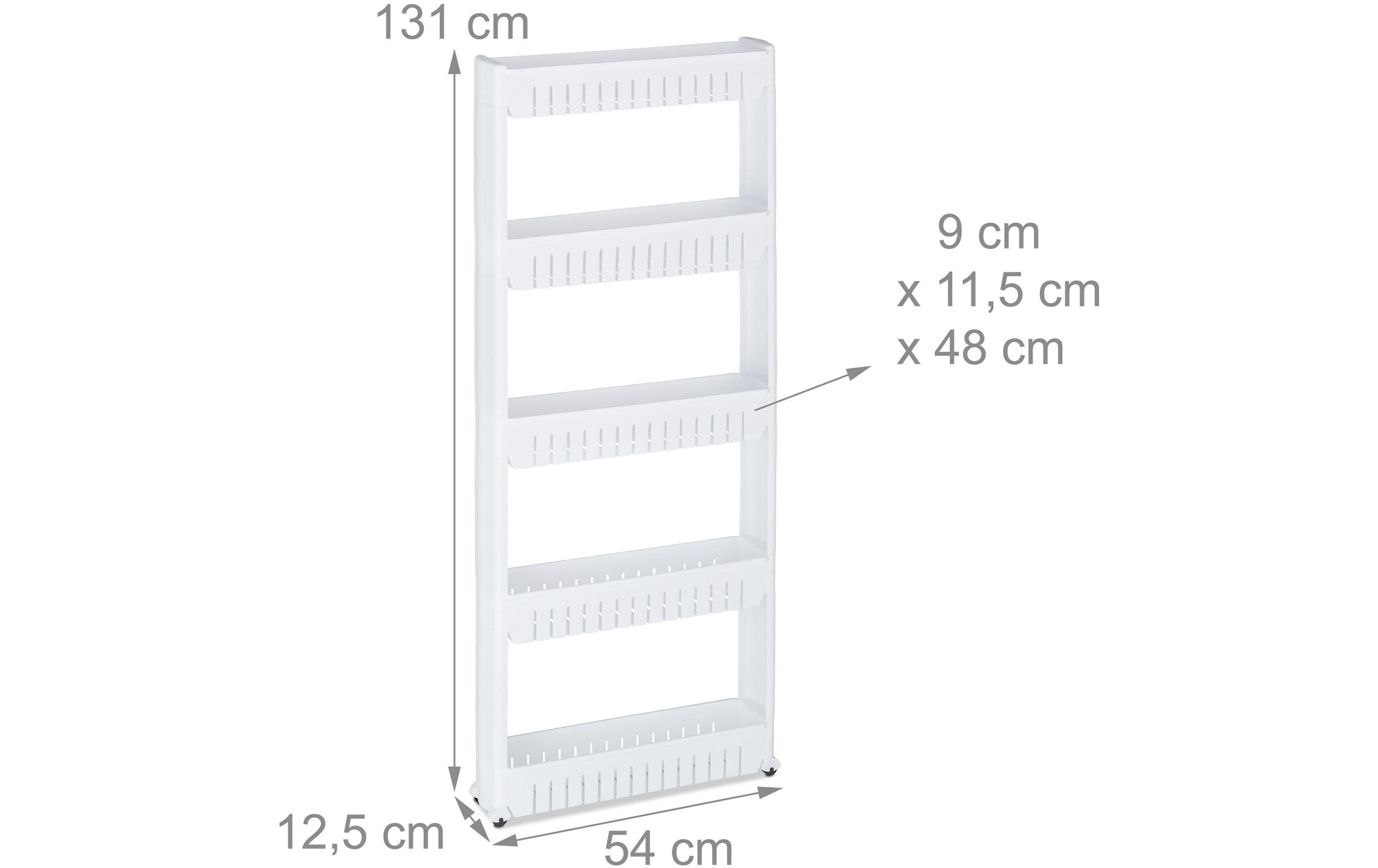 relaxdays Nischenwagen 12.5 x 131 x 54 cm, Weiss