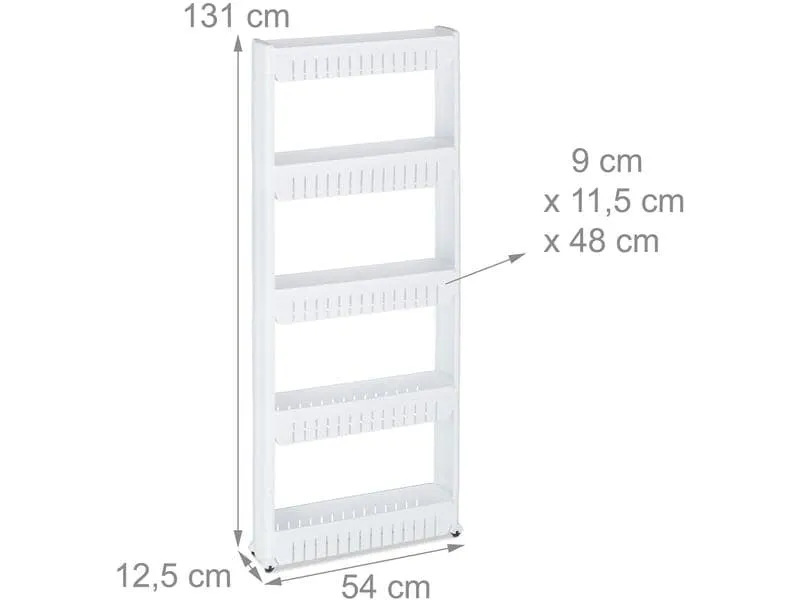 relaxdays Nischenwagen 12.5 x 131 x 54 cm, Weiss relaxdays Nischenwagen 12.5 x 131 x 54 cm, Weiss