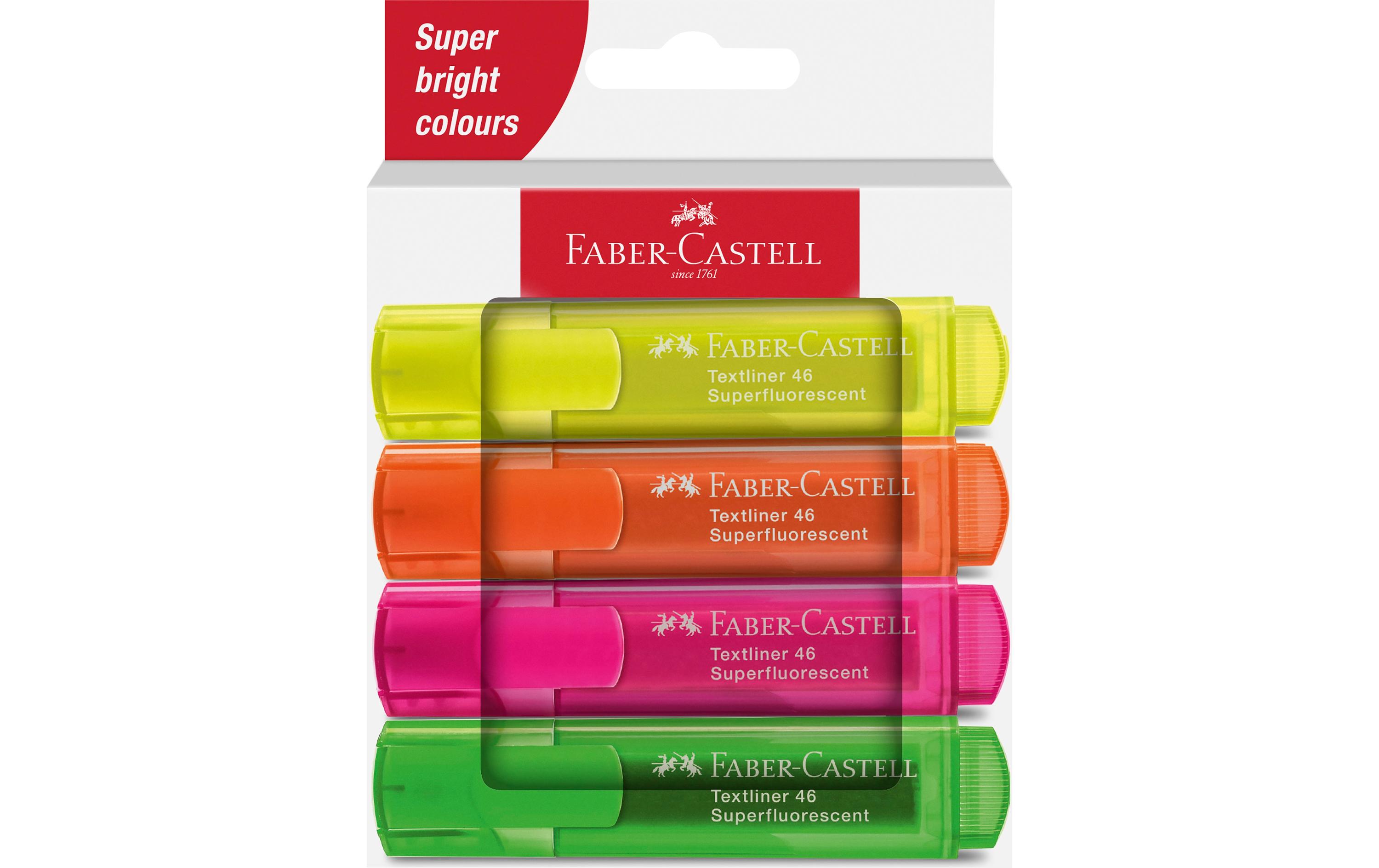 Faber-Castell Textmarker 46 Superfluorescent 4er Etui Karton Faber-Castell Textmarker 46 Superfluorescent 4er Etui Karton