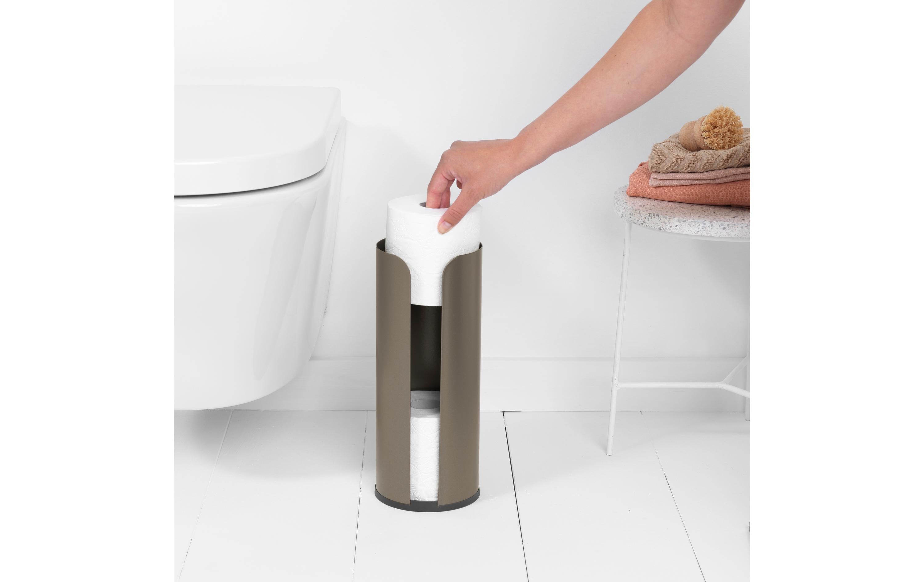 Brabantia Toilettenpapierhalter ReNew für 3 Rollen, Platinum