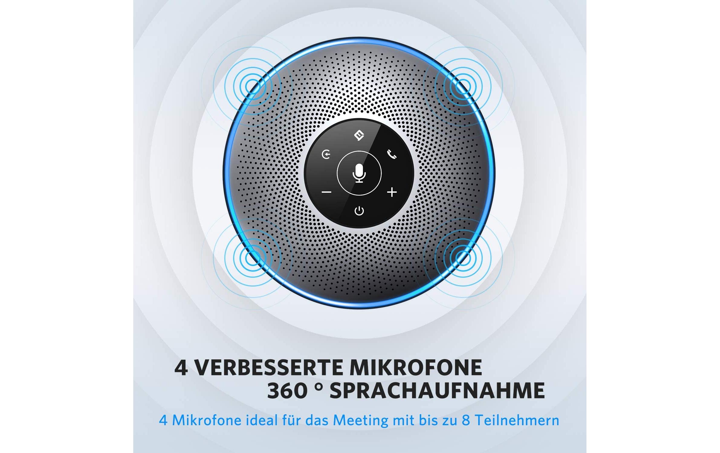 eMeet Speakerphone OfficeCore M2 USB Grau, mit Bluetooth Dongle